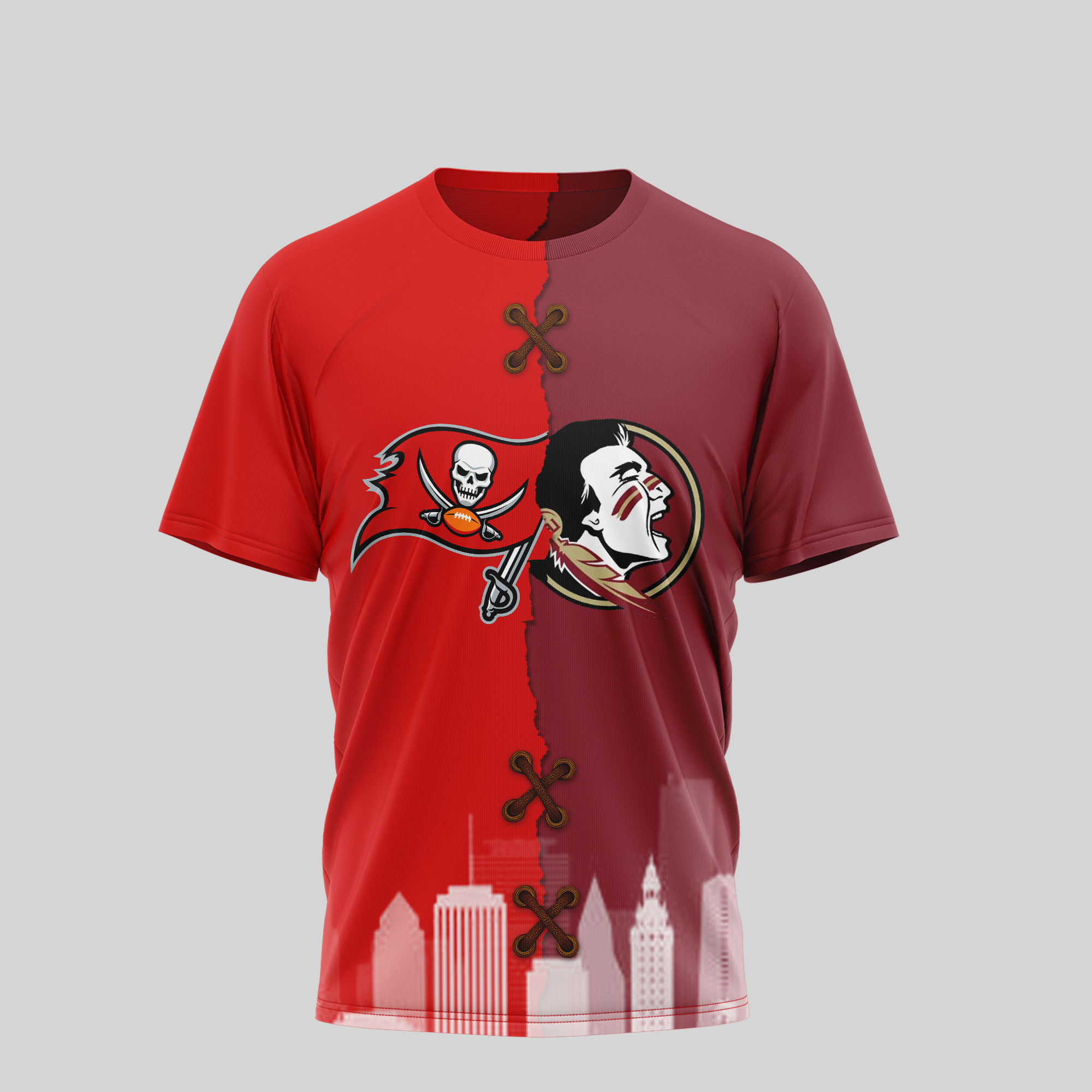 Tampa Bay Buccaneers Premium NFL x NCAA 3D T-Shirt TTH240501 - Image 2