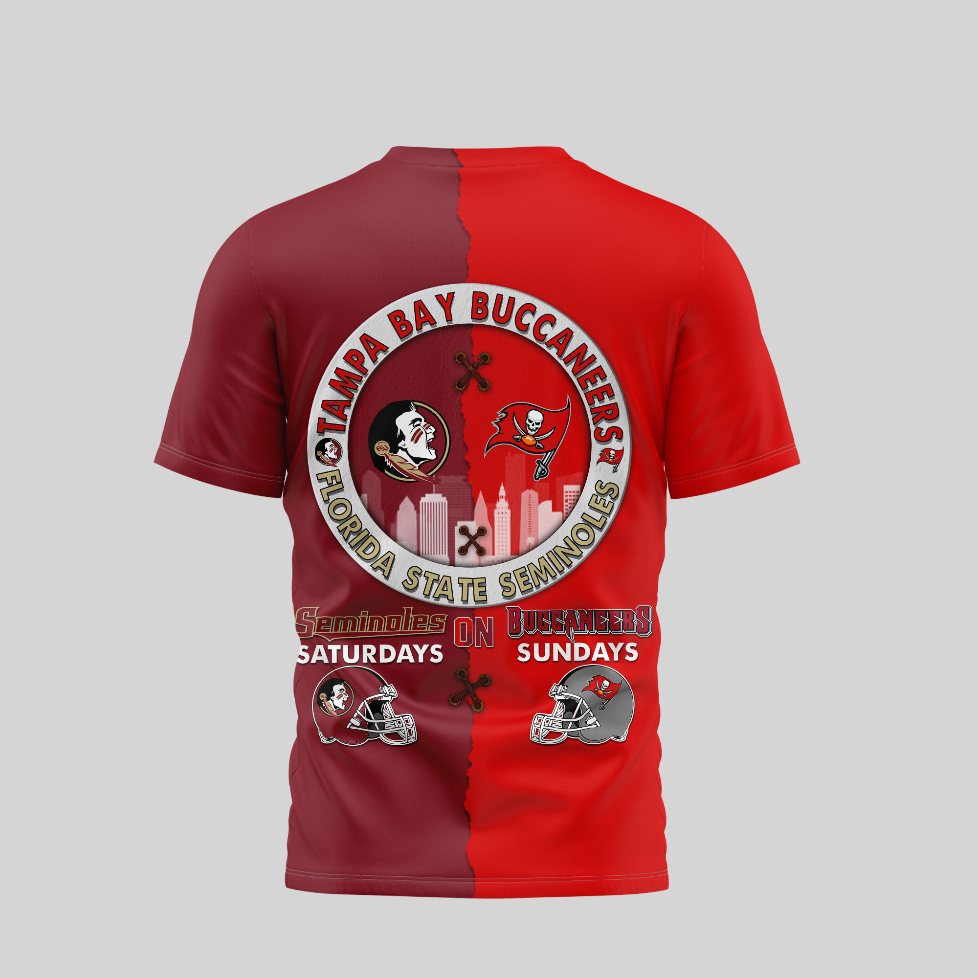 Tampa Bay Buccaneers Premium NFL x NCAA 3D T-Shirt TTH240501 - Image 3