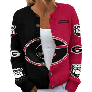 Georgia Bulldogs Premium NCAA Cozy Split Knit Cardigan x Game Day Edition TTH240503