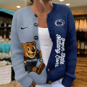 Penn State Nittany Lions Premium NCAA Heartbeat Cozy Split Knit Cardigan TTH240500