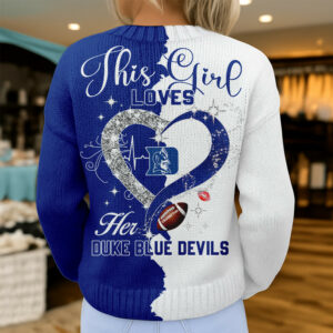Duke Blue Devils Premium NCAA Heartbeat Cozy Split Knit Cardigan TTH240500