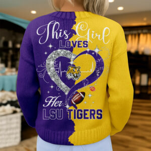 LSU Tigers Premium NCAA Heartbeat Cozy Split Knit Cardigan TTH240500