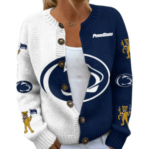 Penn State Nittany Lions Premium NCAA Cozy Split Knit Cardigan x Game Day Edition TTH240503