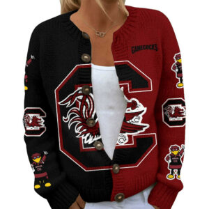 South Carolina Gamecocks Premium NCAA Cozy Split Knit Cardigan x Game Day Edition TTH240503