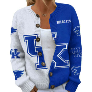 Kentucky Wildcats Premium NCAA Cozy Split Knit Cardigan x Game Day Edition TTH240503