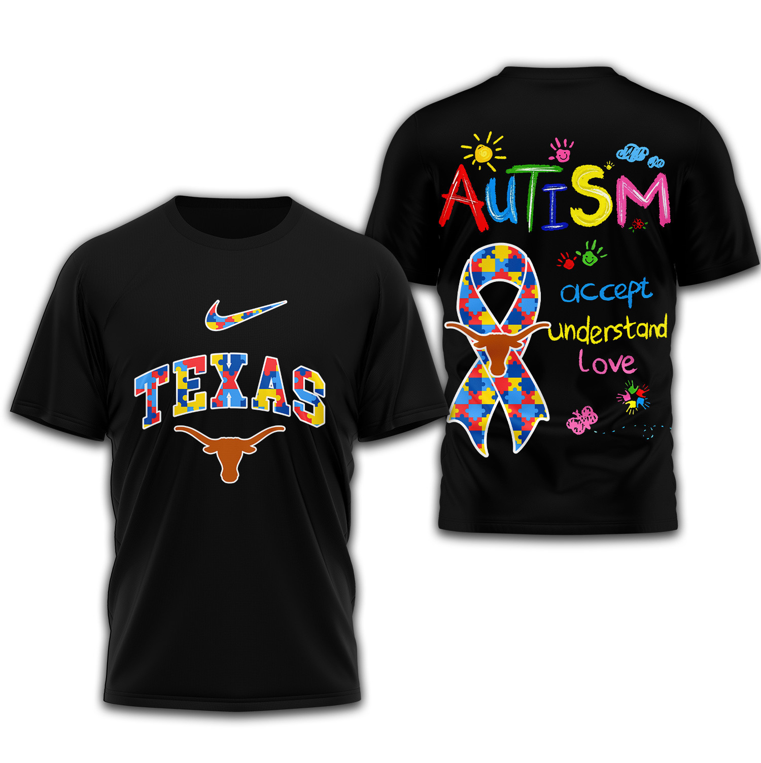 Texas Longhorns Premium NCAA Autism 3D Shirt TTH240509