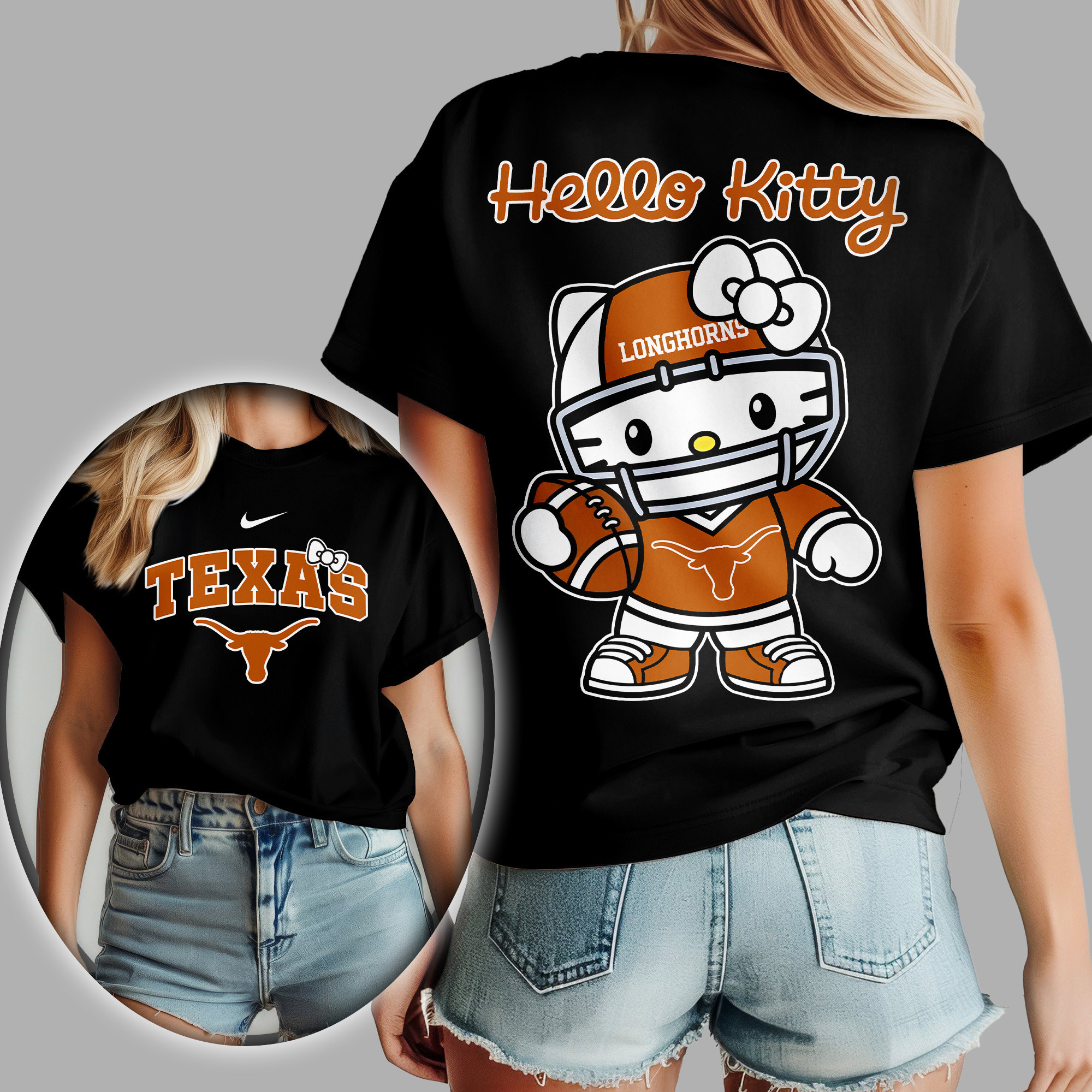 Texas Longhorns Premium NCAA Hello Kitty Women’s Shirt TTH240506