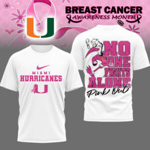 Miami Hurricanes Premium NCAA Breast Cancer October T-Shirt TTH240507