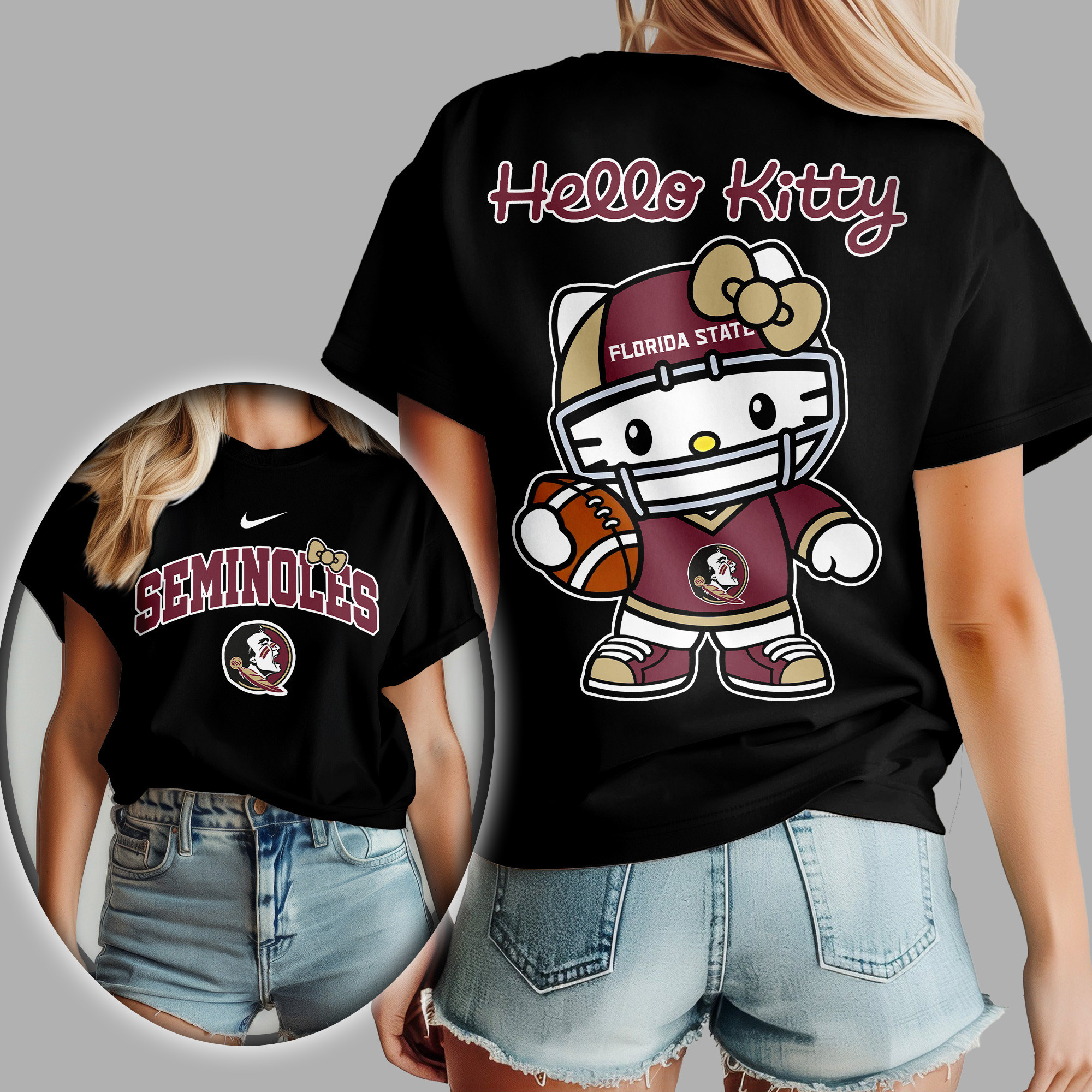 Florida State Seminoles Premium NCAA Hello Kitty Women’s Shirt TTH240506