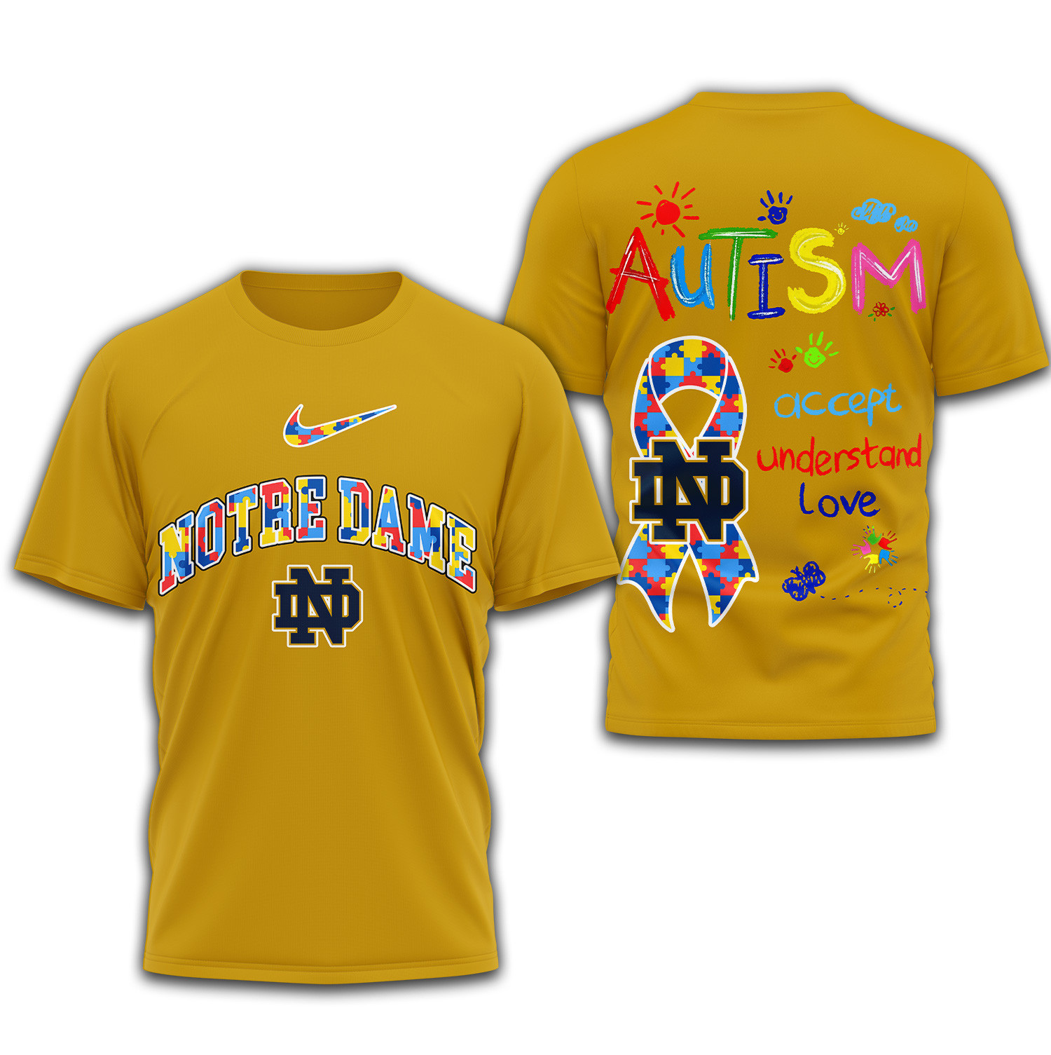Notre Dame Fighting Irish Premium NCAA Autism 3D Shirt TTH240509 - Image 2
