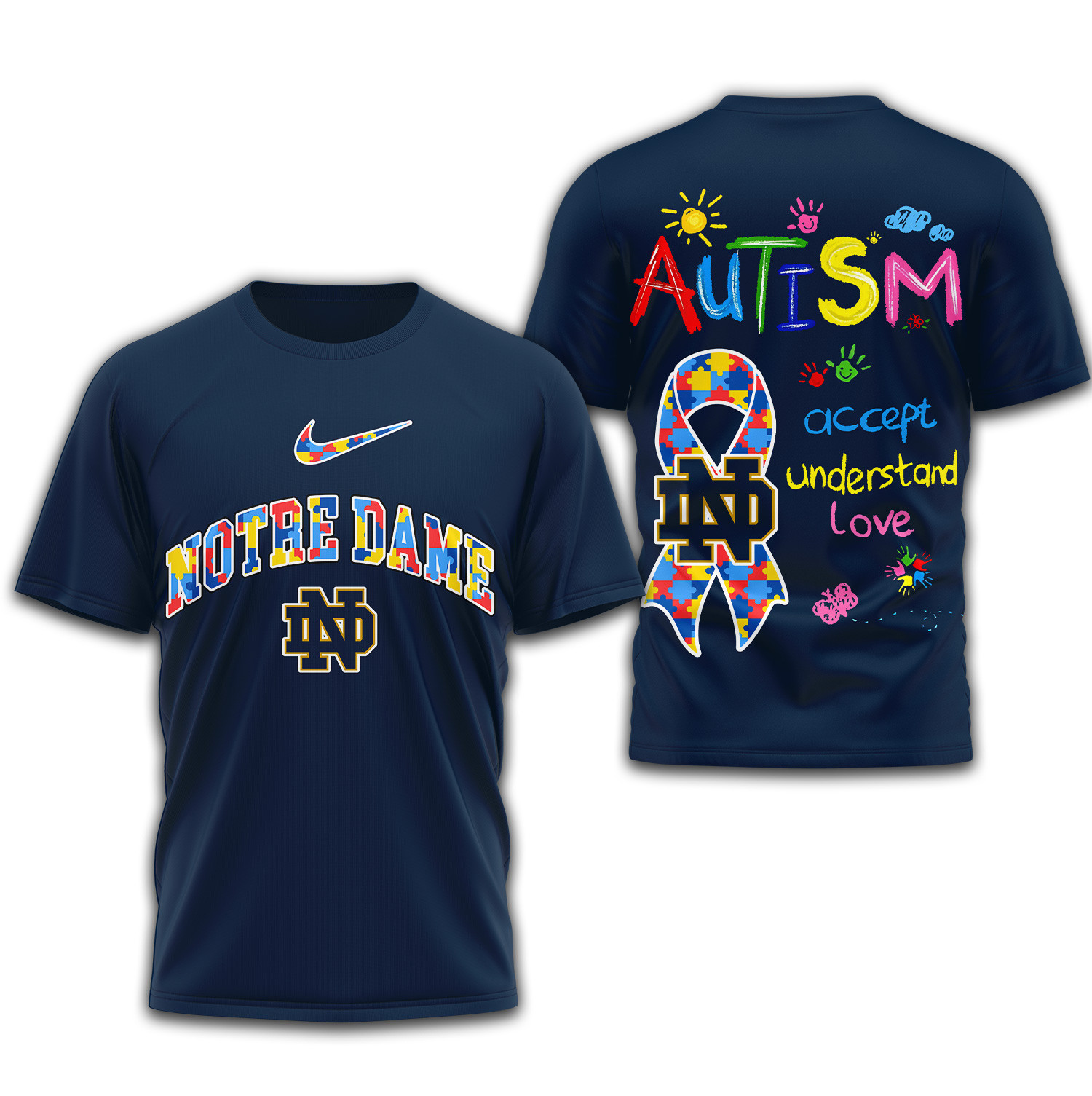 Notre Dame Fighting Irish Premium NCAA Autism 3D Shirt TTH240509 - Image 3