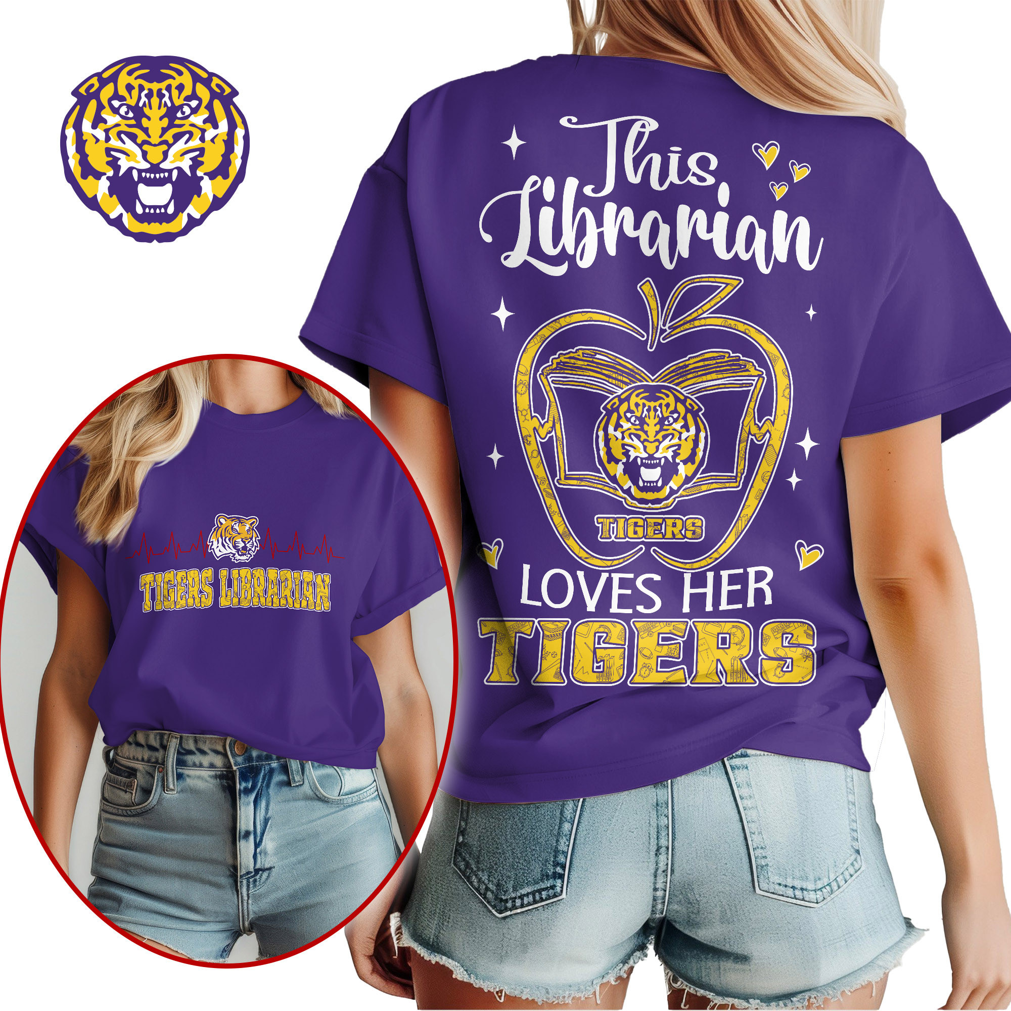 LSU Tigers Premium NCAA Proud Librarian 3D Shirt TTH240504 - Image 3
