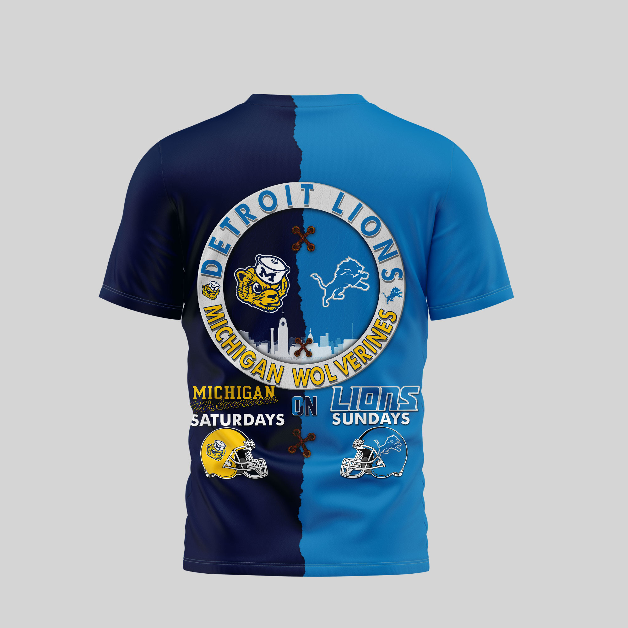 Detroit Lions Premium NFL x NCAA 3D T-Shirt TTH240501 - Image 3