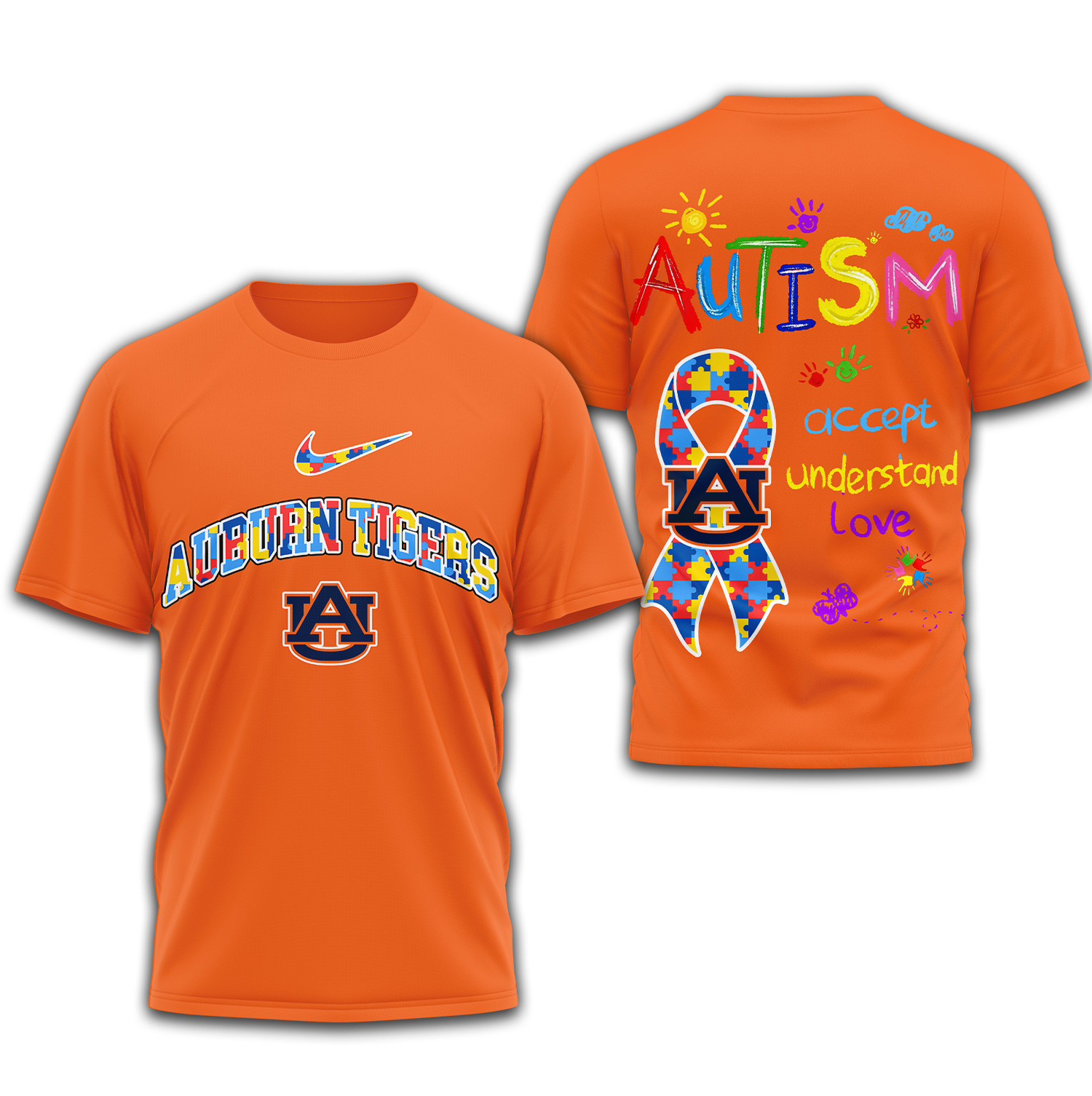 Auburn Tigers Premium NCAA Autism 3D Shirt TTH240509 - Image 2