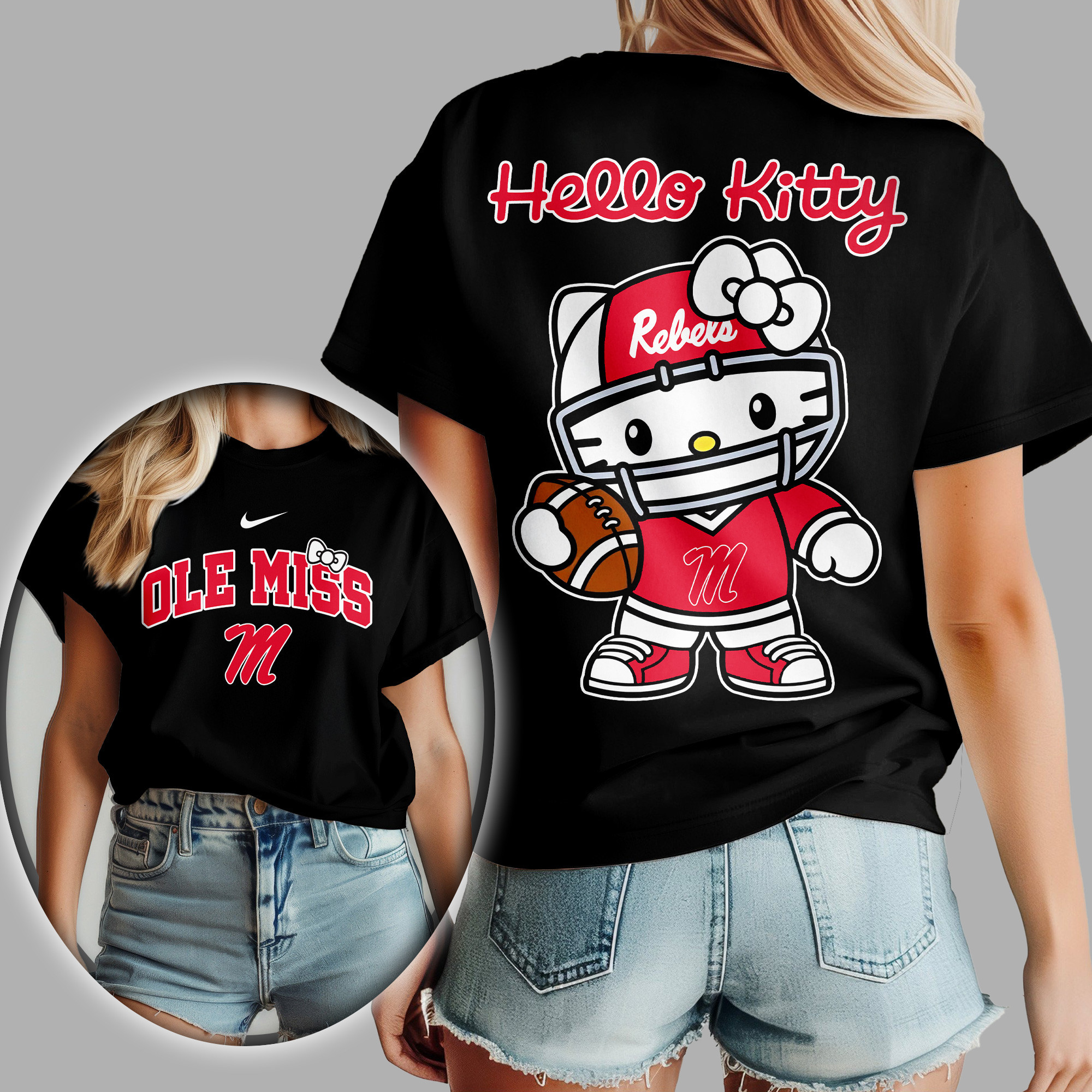Ole Miss Rebels Premium NCAA Hello Kitty Women’s Shirt TTH240506