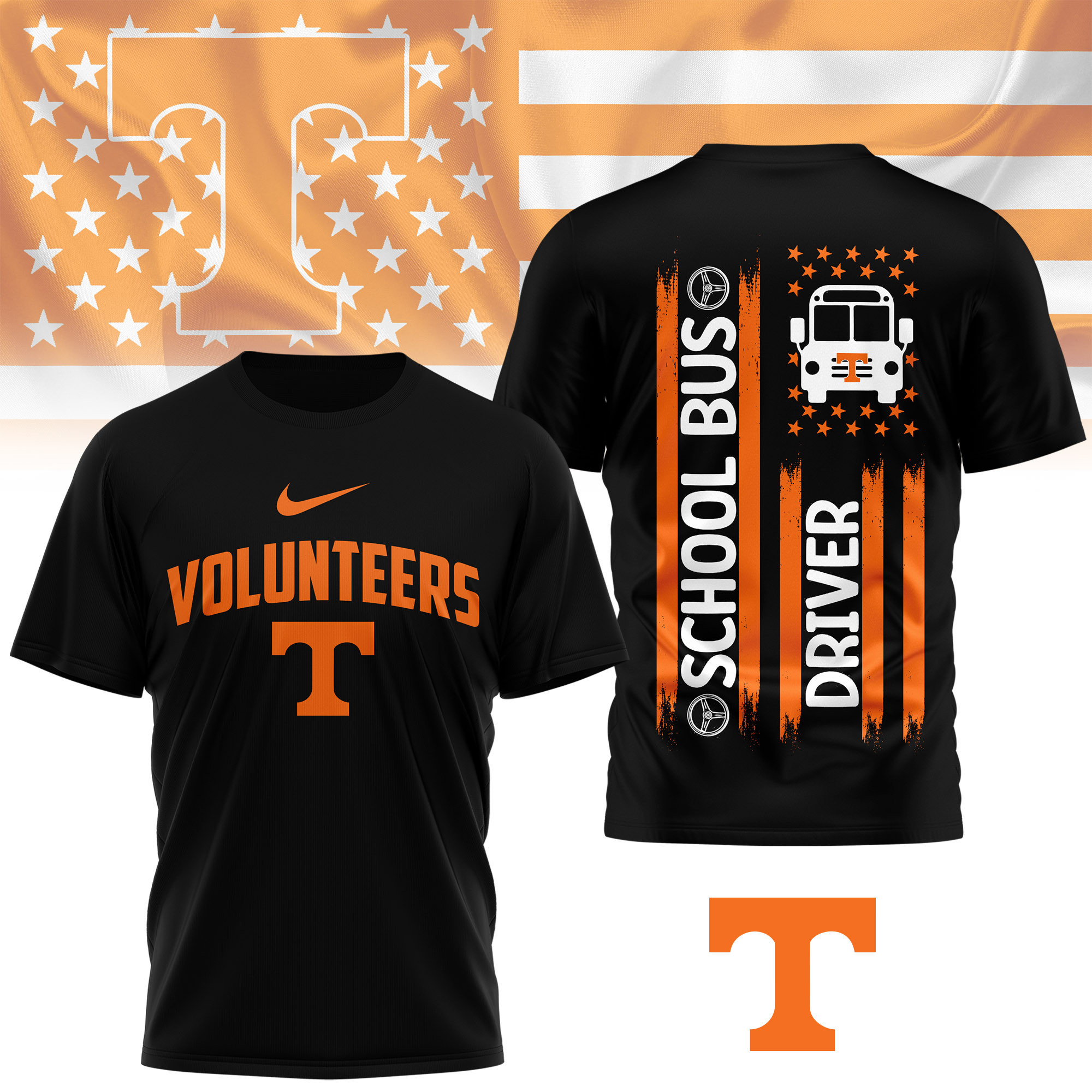 Tennessee Volunteers Premium NCAA School Bus Driver 3D Shirt TTH240513