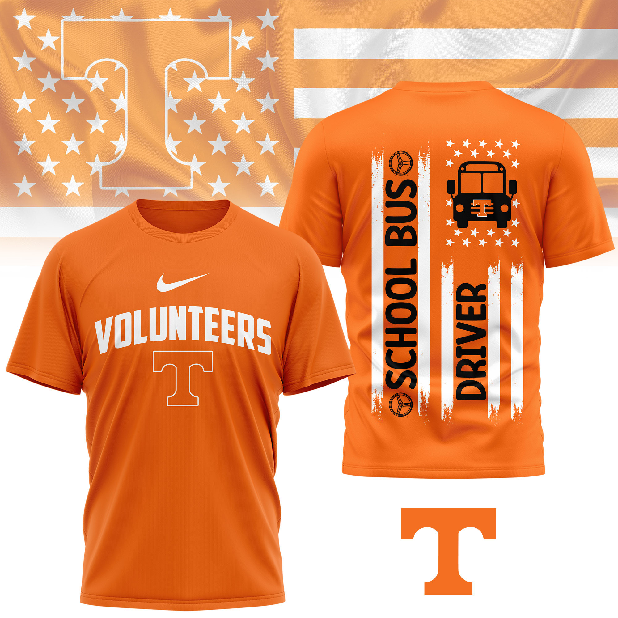 Tennessee Volunteers Premium NCAA School Bus Driver 3D Shirt TTH240513 - Image 2