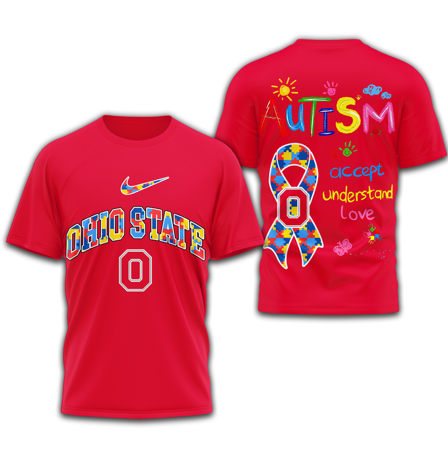 Ohio State Buckeyes Premium NCAA Autism 3D Shirt TTH240509 - Image 2