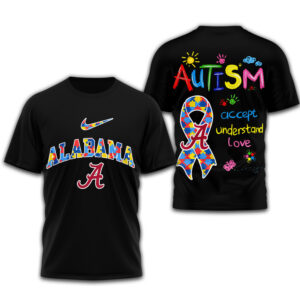Alabama Crimson Tide Premium NCAA Autism 3D Shirt TTH240509