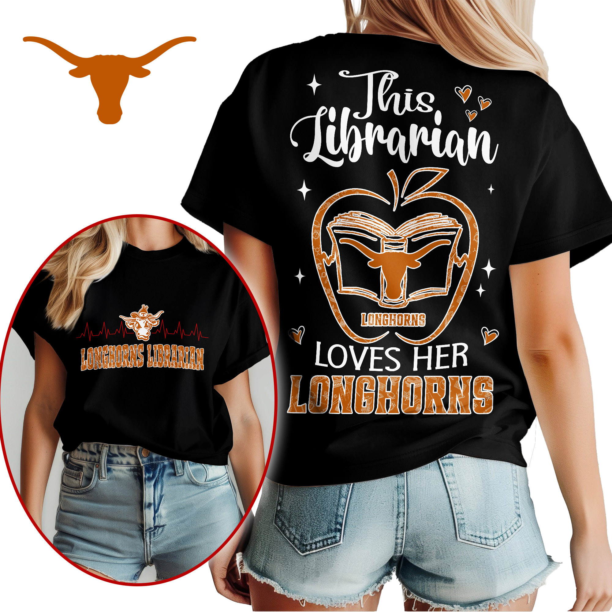 Texas Longhorns Premium NCAA Proud Librarian 3D Shirt TTH240504