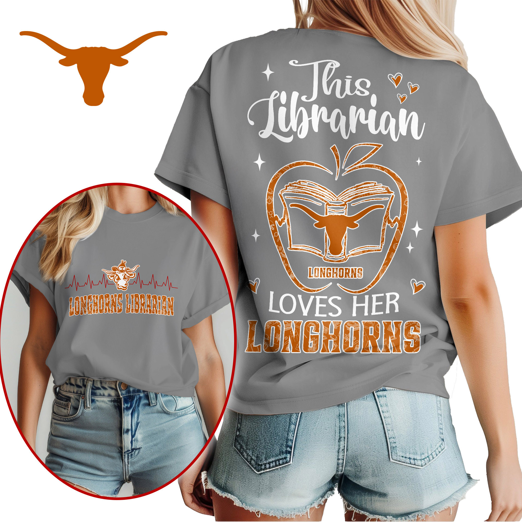 Texas Longhorns Premium NCAA Proud Librarian 3D Shirt TTH240504 - Image 2