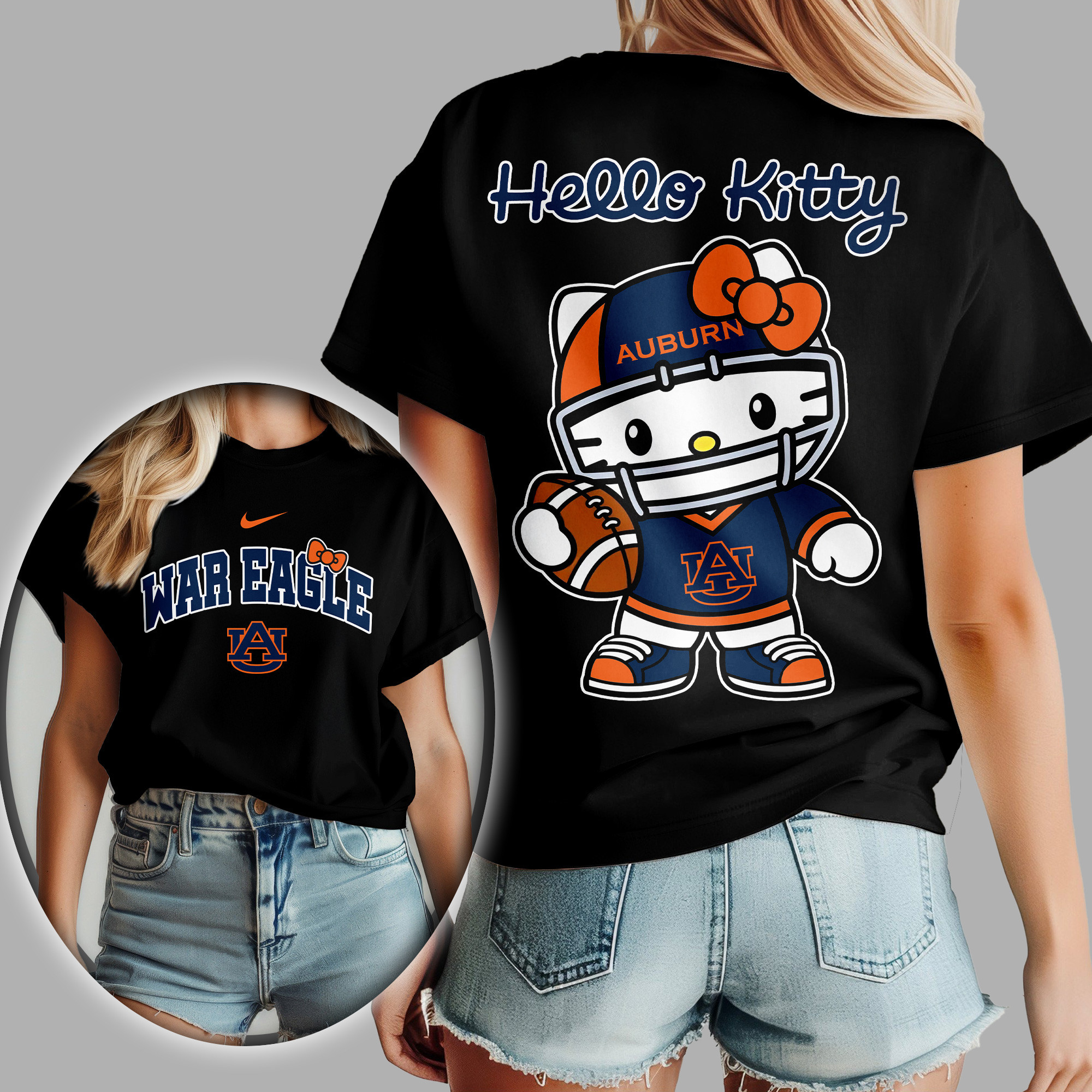 Auburn Tigers Premium NCAA Hello Kitty Women’s Shirt TTH240506
