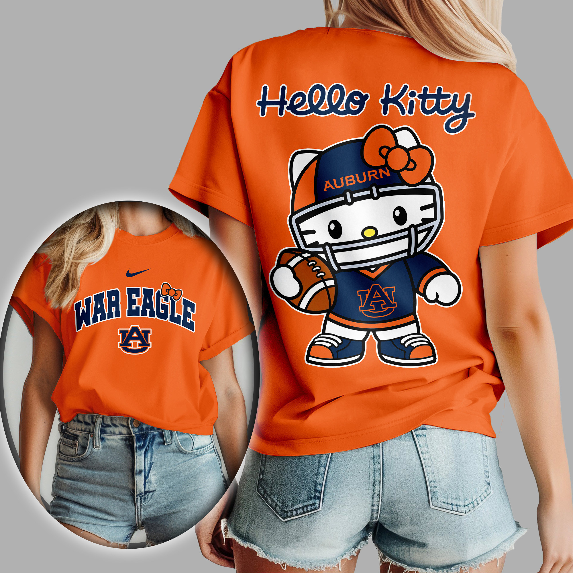 Auburn Tigers Premium NCAA Hello Kitty Women’s Shirt TTH240506 - Image 2