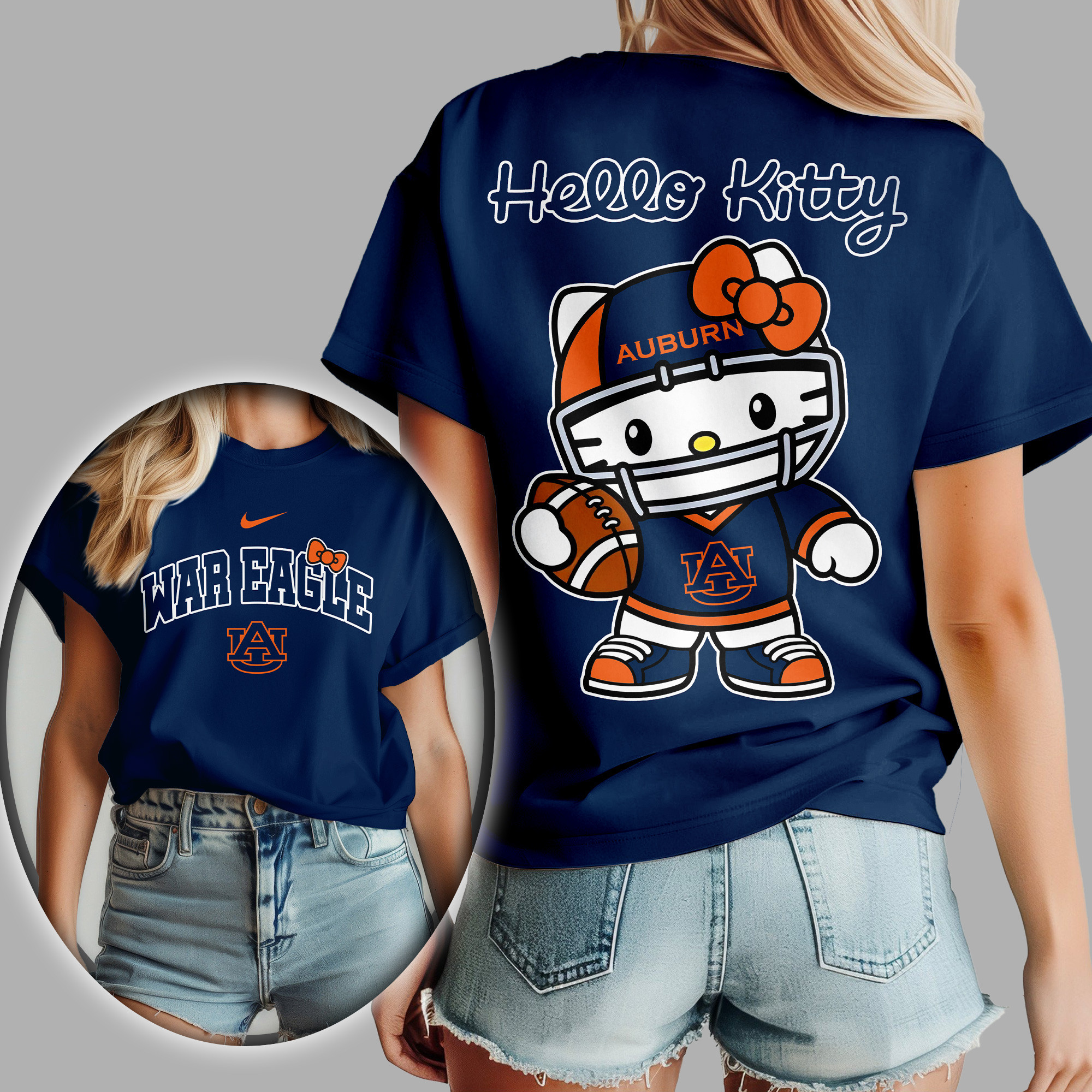 Auburn Tigers Premium NCAA Hello Kitty Women’s Shirt TTH240506 - Image 3