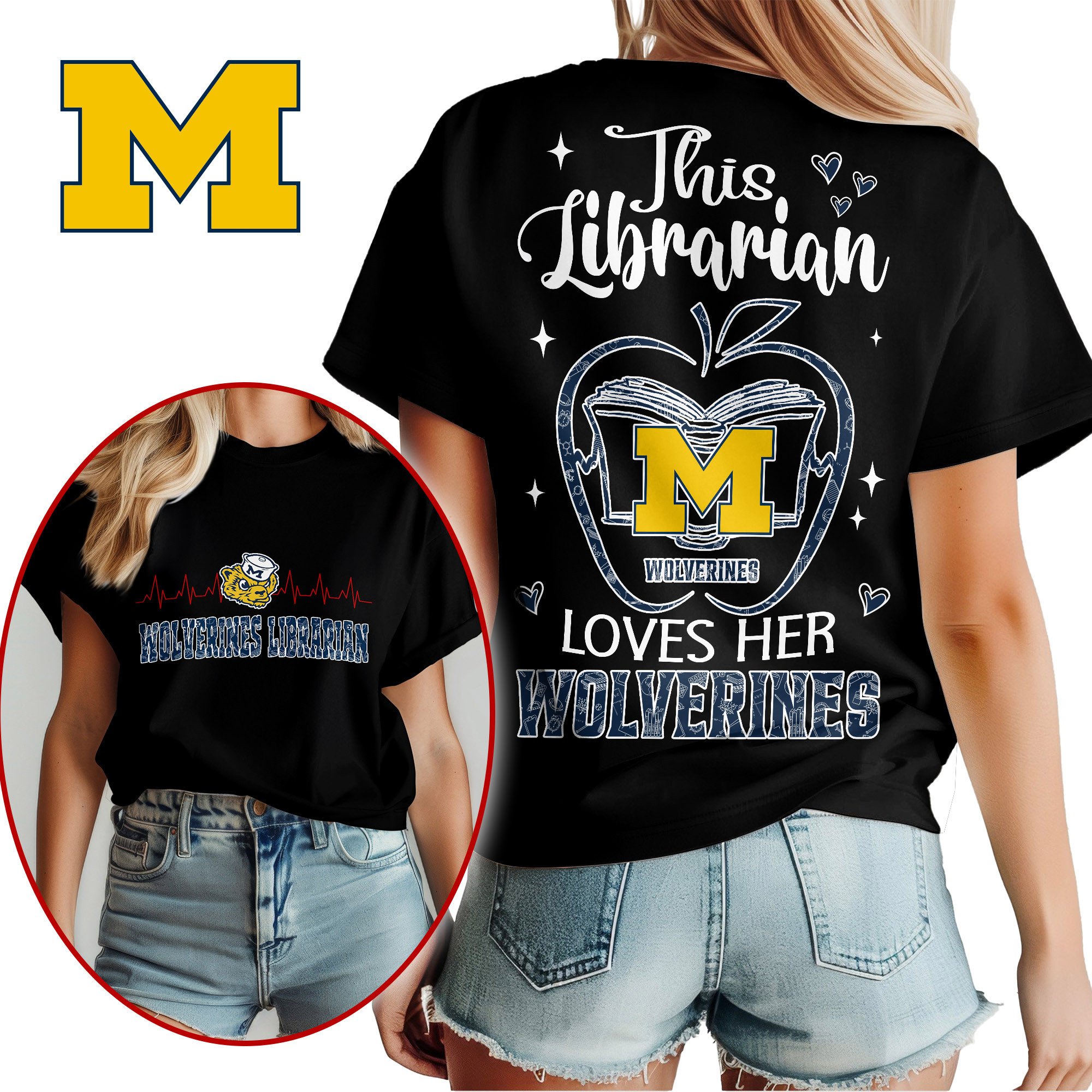 Michigan Wolverines Premium NCAA Proud Librarian 3D Shirt TTH240504