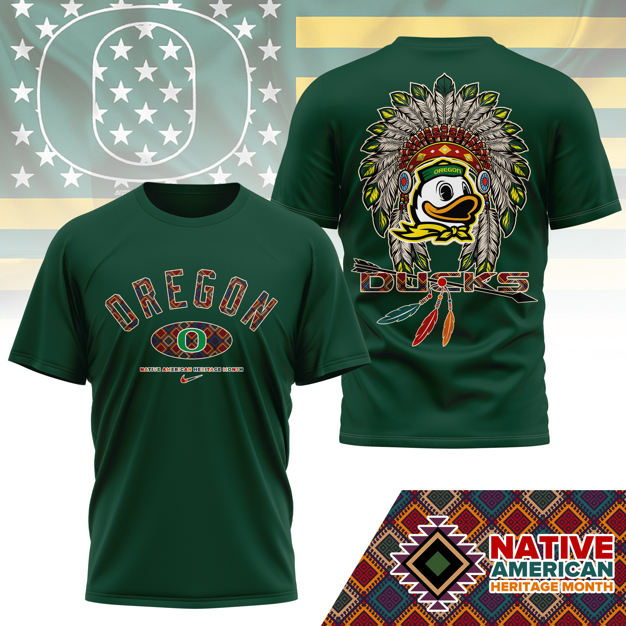 Oregon Ducks Premium NCAA Native American Heritage Month 3D Shirt TTH240510 - Image 4