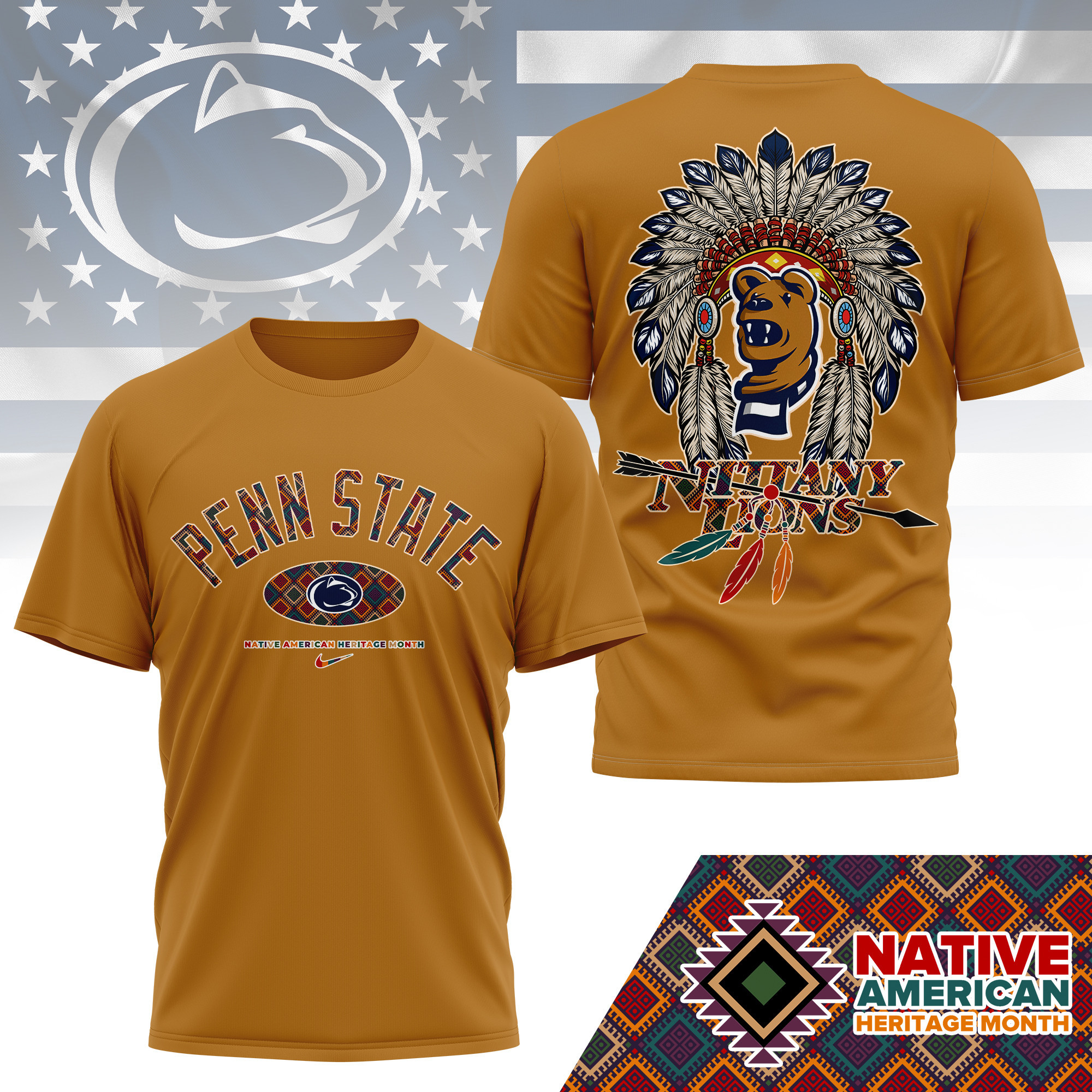 Penn State Nittany Lions Premium NCAA Native American Heritage Month 3D Shirt TTH240510 - Image 4