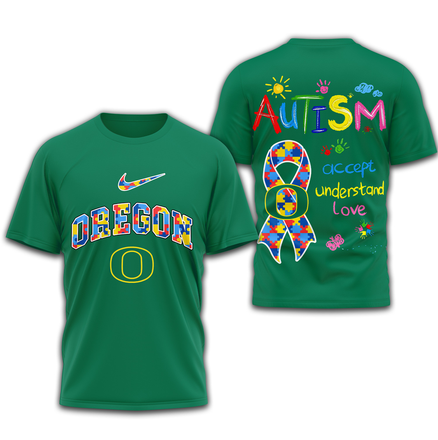 Oregon Ducks Premium NCAA Autism 3D Shirt TTH240509 - Image 2