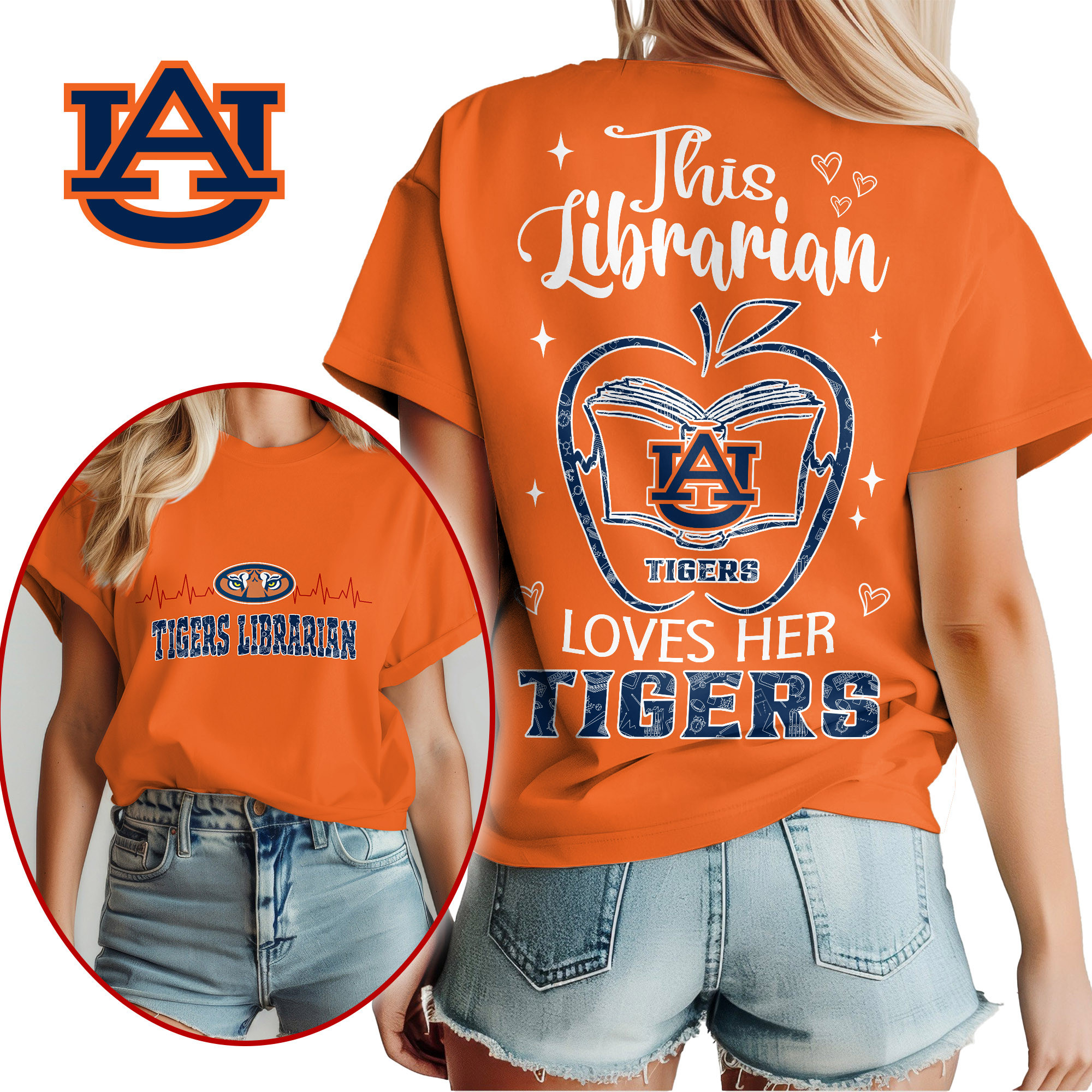 Auburn Tigers Premium NCAA Proud Librarian 3D Shirt TTH240504 - Image 3