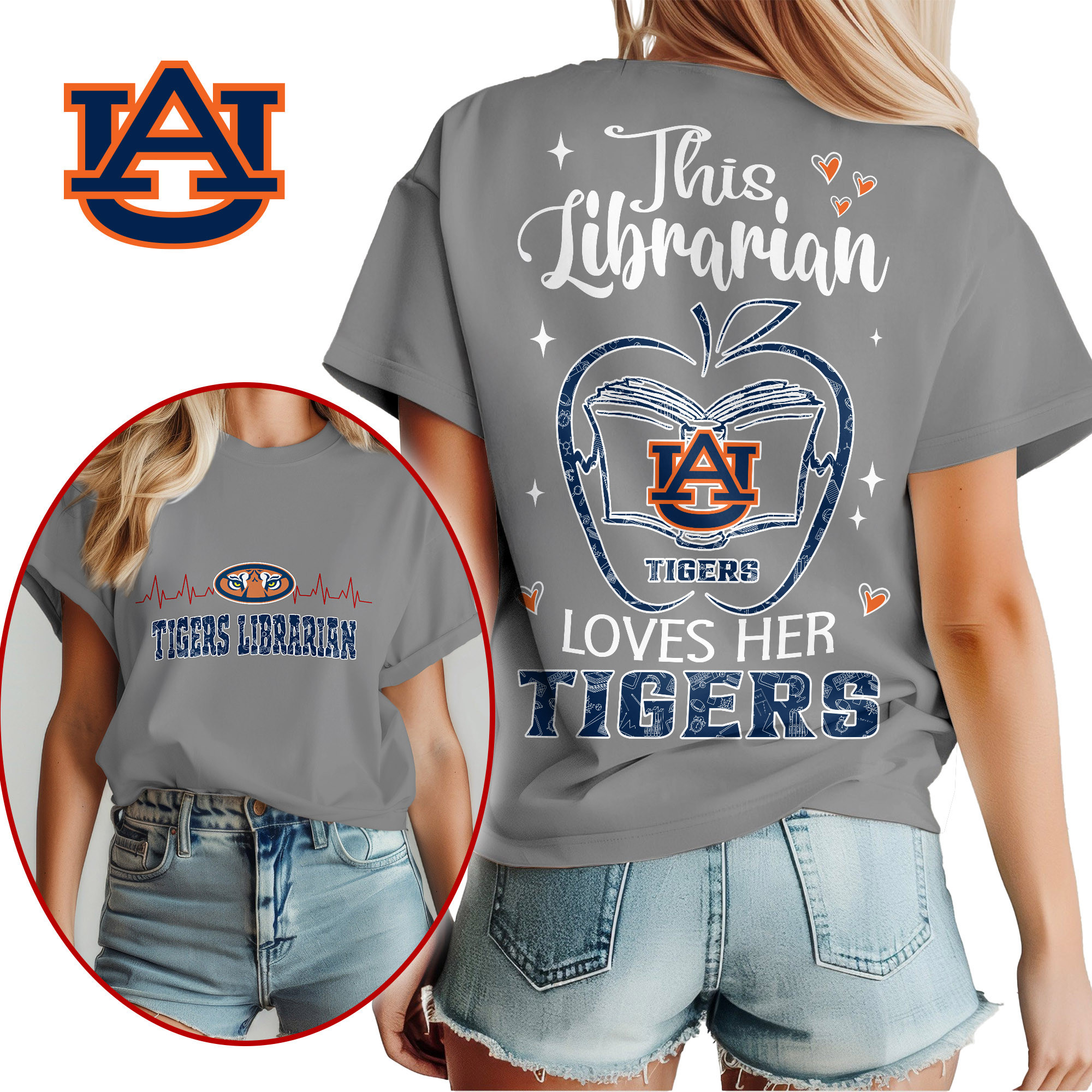 Auburn Tigers Premium NCAA Proud Librarian 3D Shirt TTH240504 - Image 2