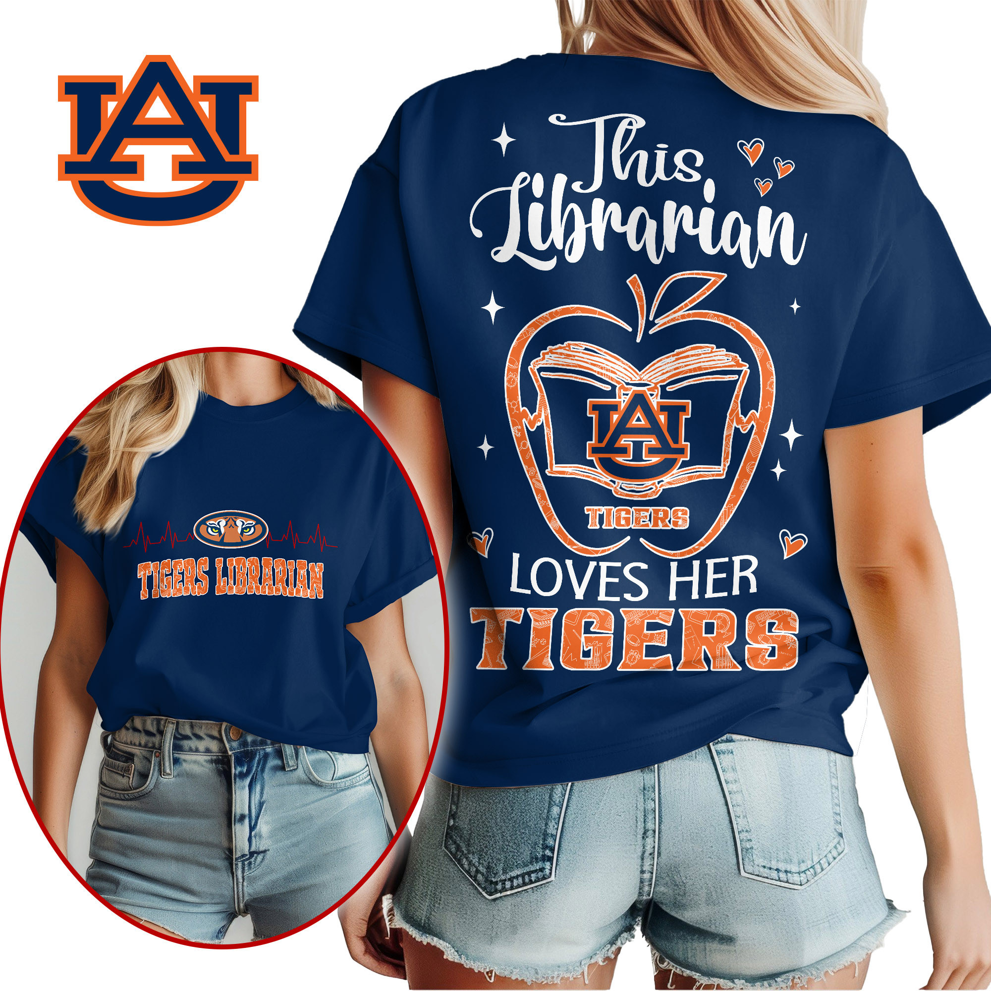Auburn Tigers Premium NCAA Proud Librarian 3D Shirt TTH240504 - Image 4