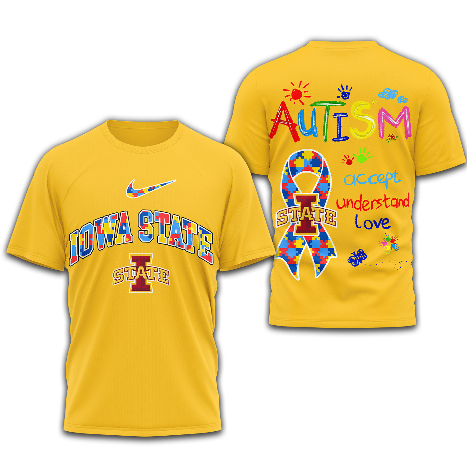 Iowa State Cyclones Premium NCAA Autism 3D Shirt TTH240509 - Image 2