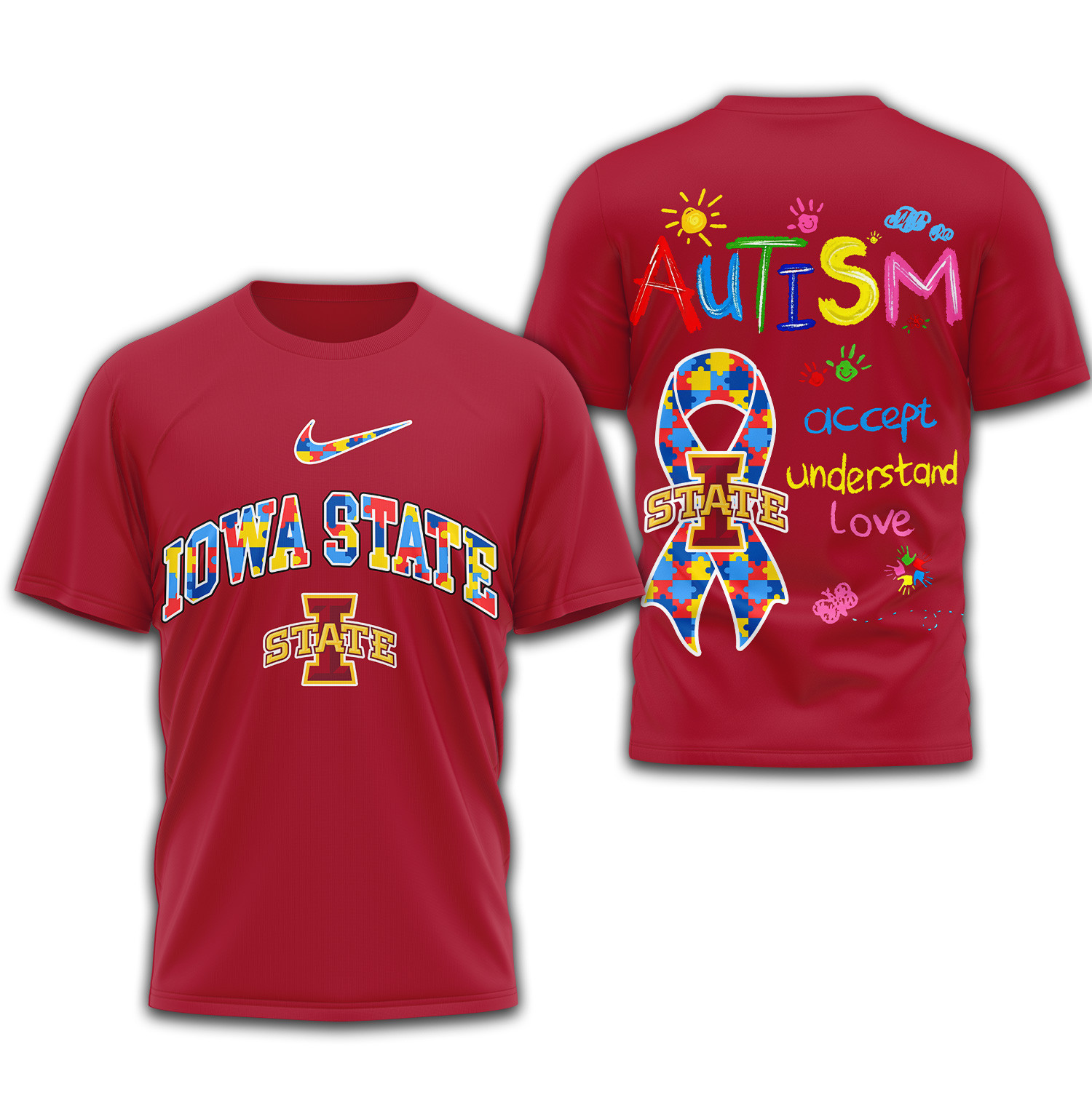 Iowa State Cyclones Premium NCAA Autism 3D Shirt TTH240509 - Image 3