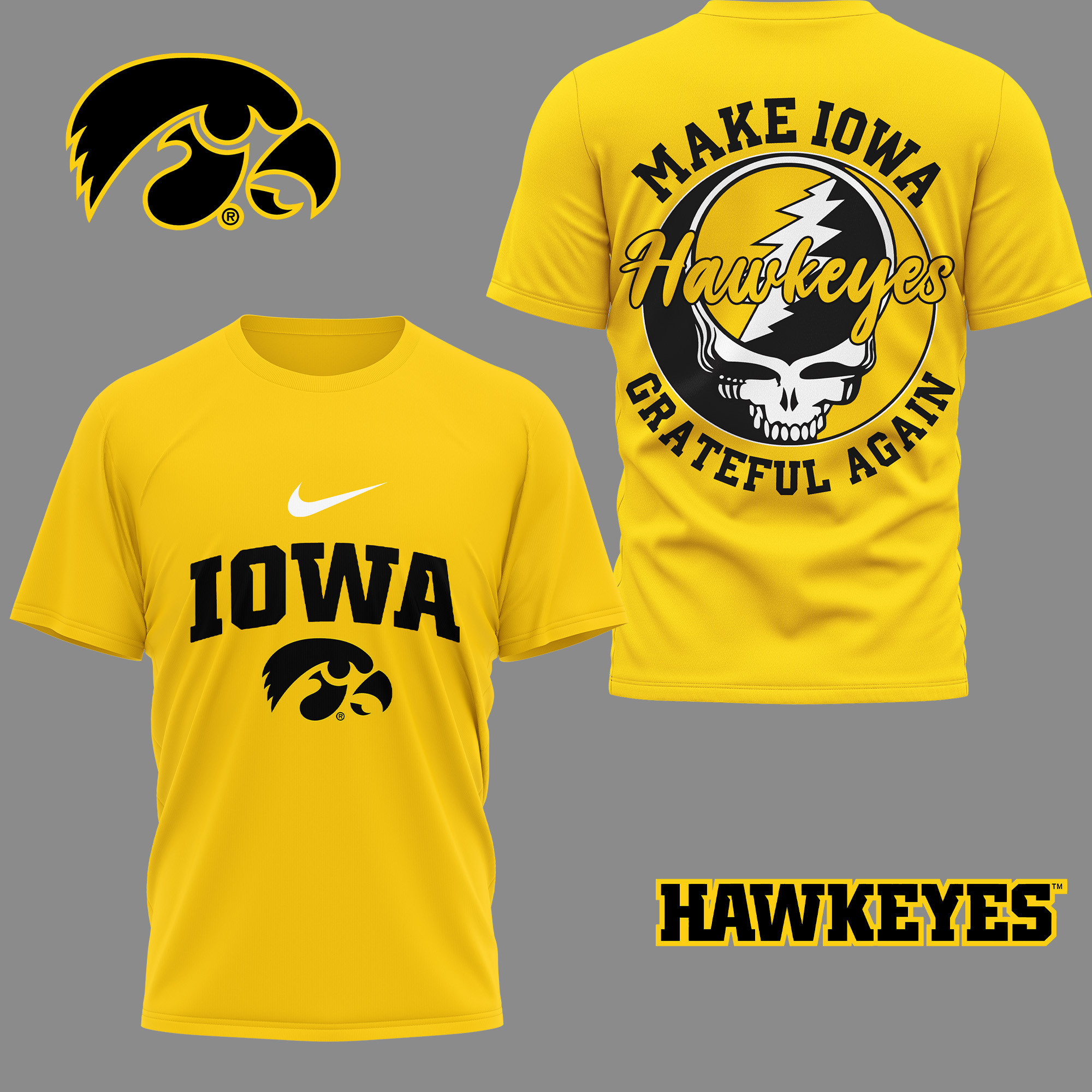 Iowa Hawkeyes Premium NCAA Grateful Game Day 3D Shirt TTH240515 - Image 2