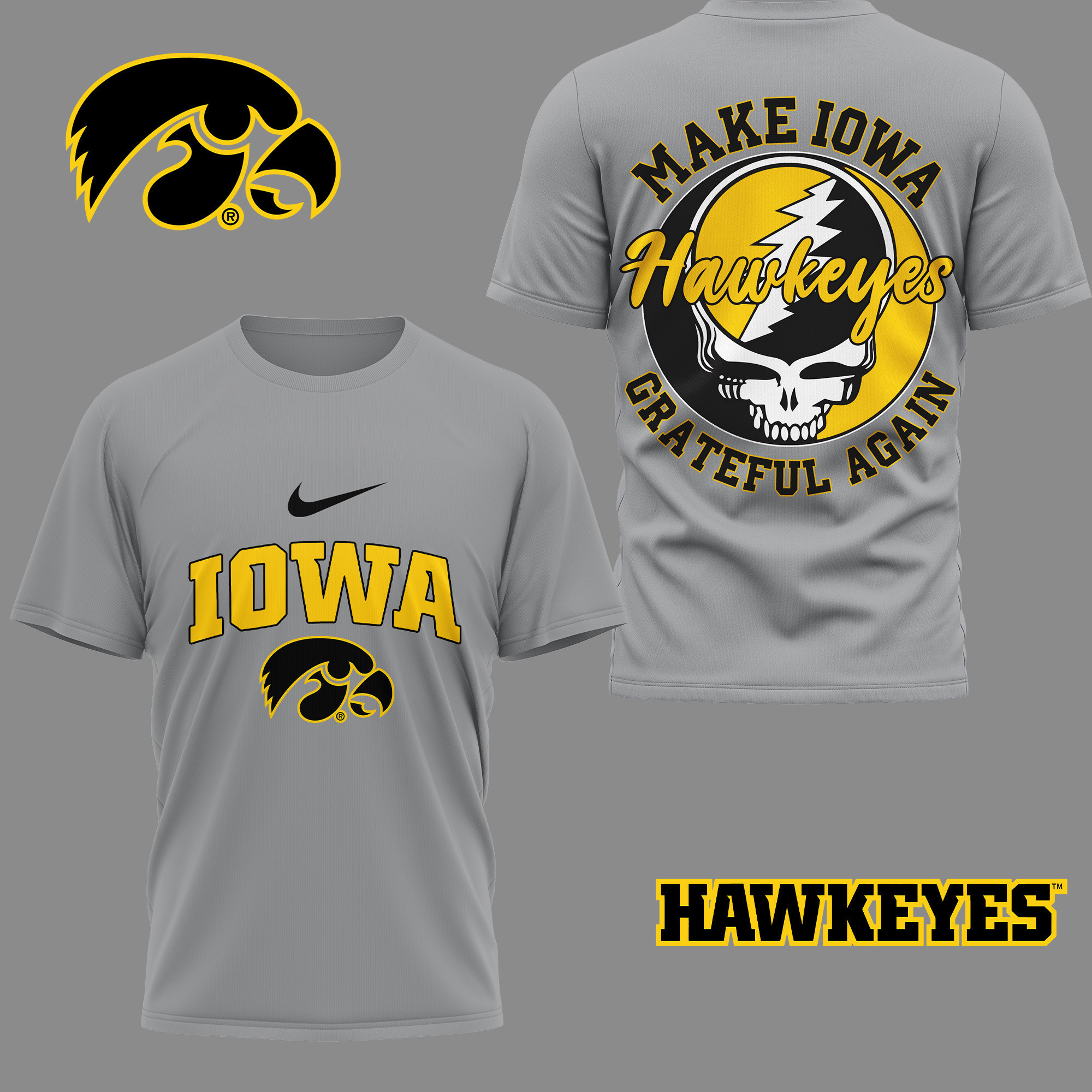 Iowa Hawkeyes Premium NCAA Grateful Game Day 3D Shirt TTH240515 - Image 3