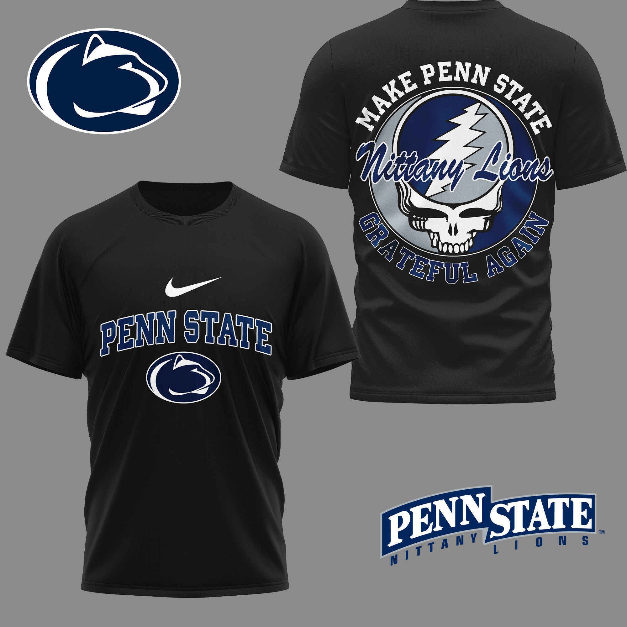 Penn State Nittany Lions Premium NCAA Grateful Game Day 3D Shirt TTH240515