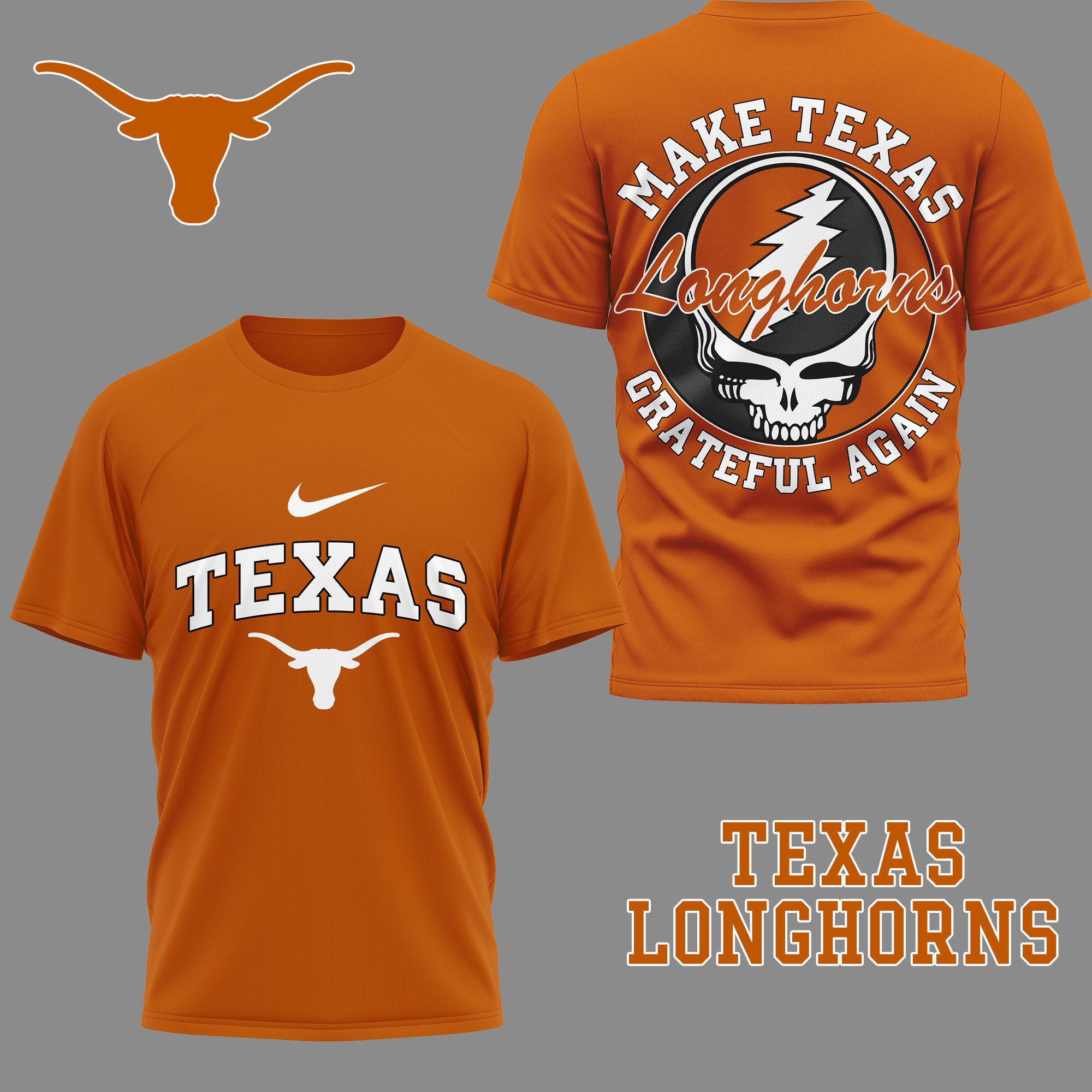 Texas Longhorns Premium NCAA Grateful Game Day 3D Shirt TTH240515 - Image 2