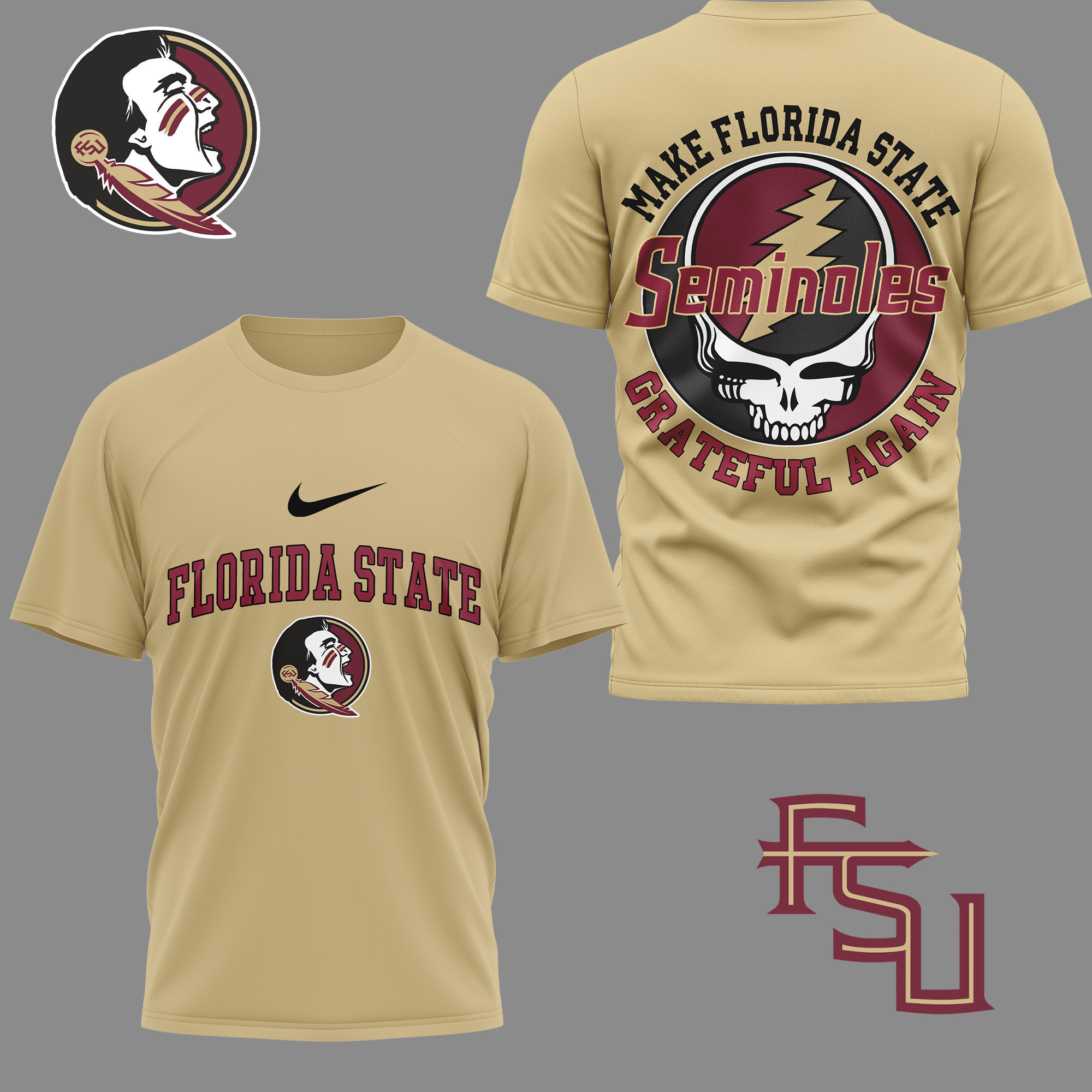 Florida State Seminoles Premium NCAA Grateful Game Day 3D Shirt TTH240515 - Image 3