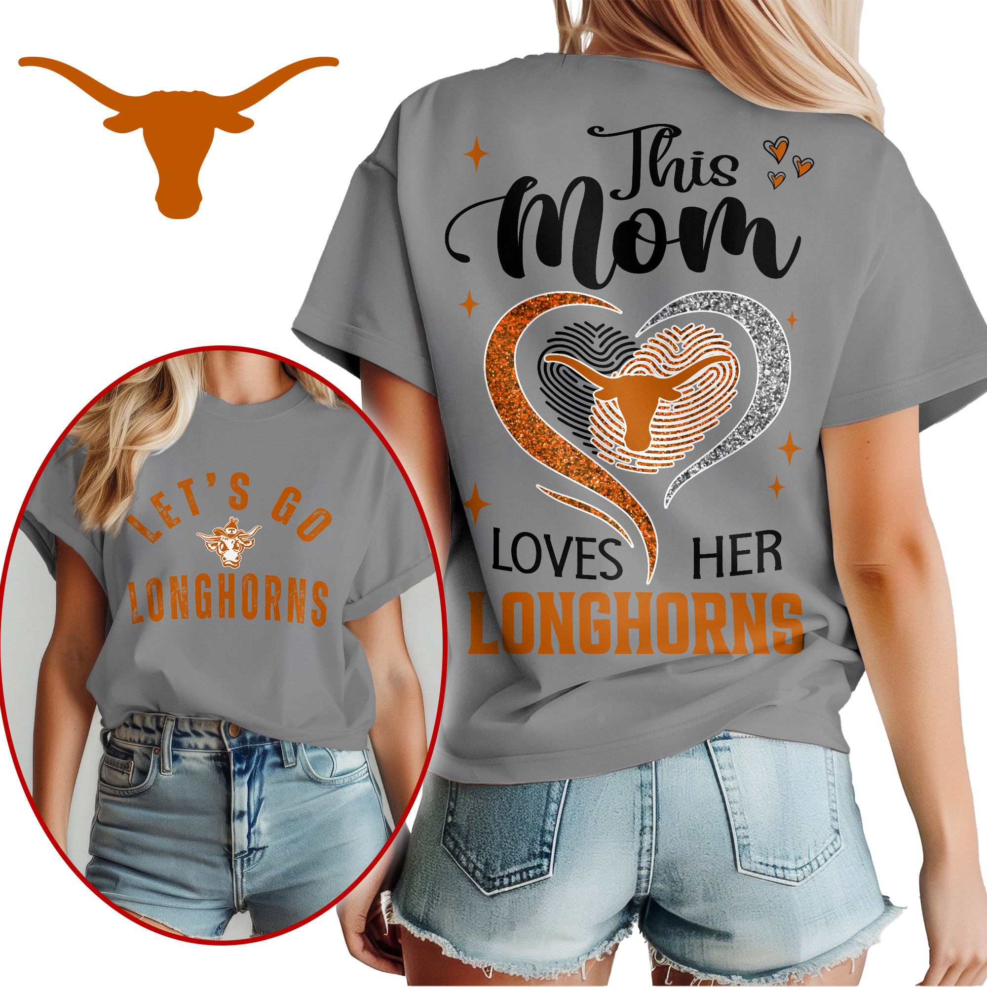 Texas Longhorns Premium NCAA Mom Love Women’s Shirt TTH240517 - Image 2
