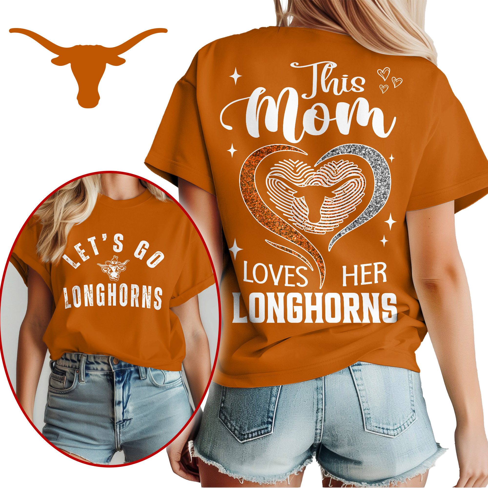 Texas Longhorns Premium NCAA Mom Love Women’s Shirt TTH240517 - Image 3