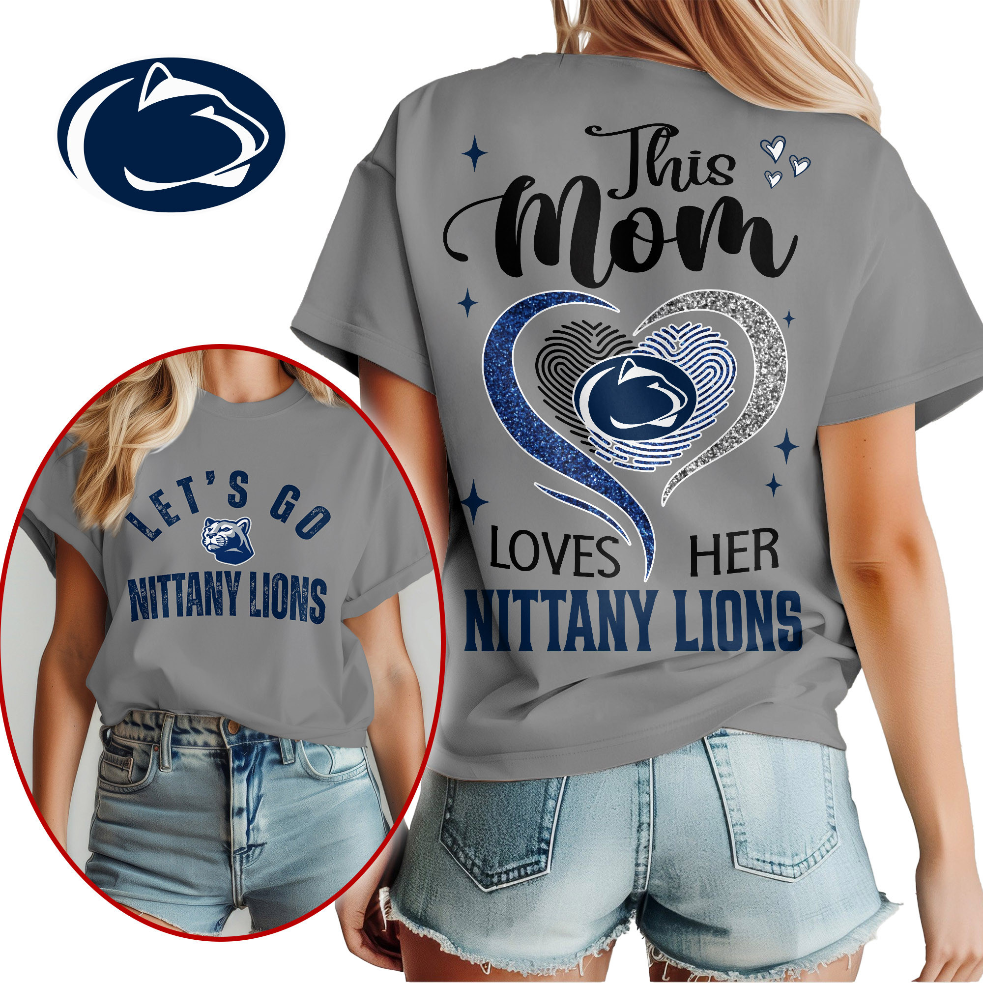 Penn State Nittany Lions Premium NCAA Mom Love Women’s Shirt TTH240517 - Image 2