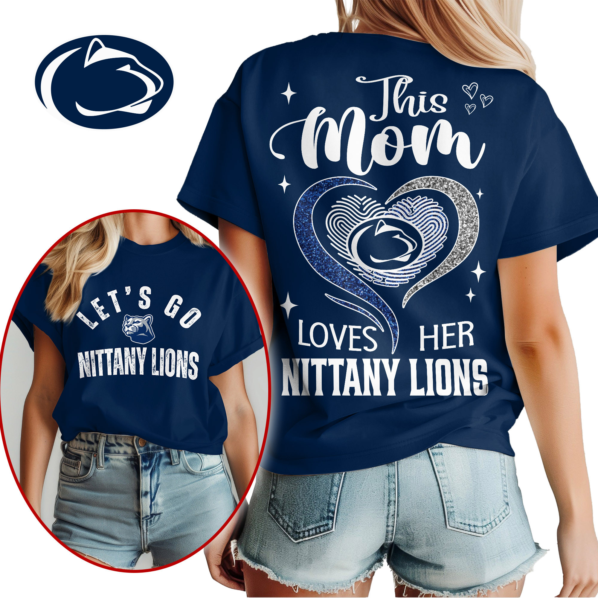 Penn State Nittany Lions Premium NCAA Mom Love Women’s Shirt TTH240517 - Image 3