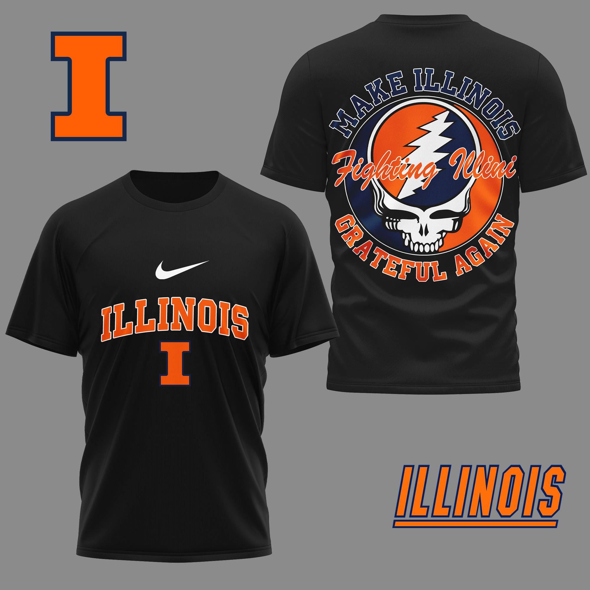Illinois Fighting Illini Premium NCAA Grateful Game Day 3D Shirt TTH240515