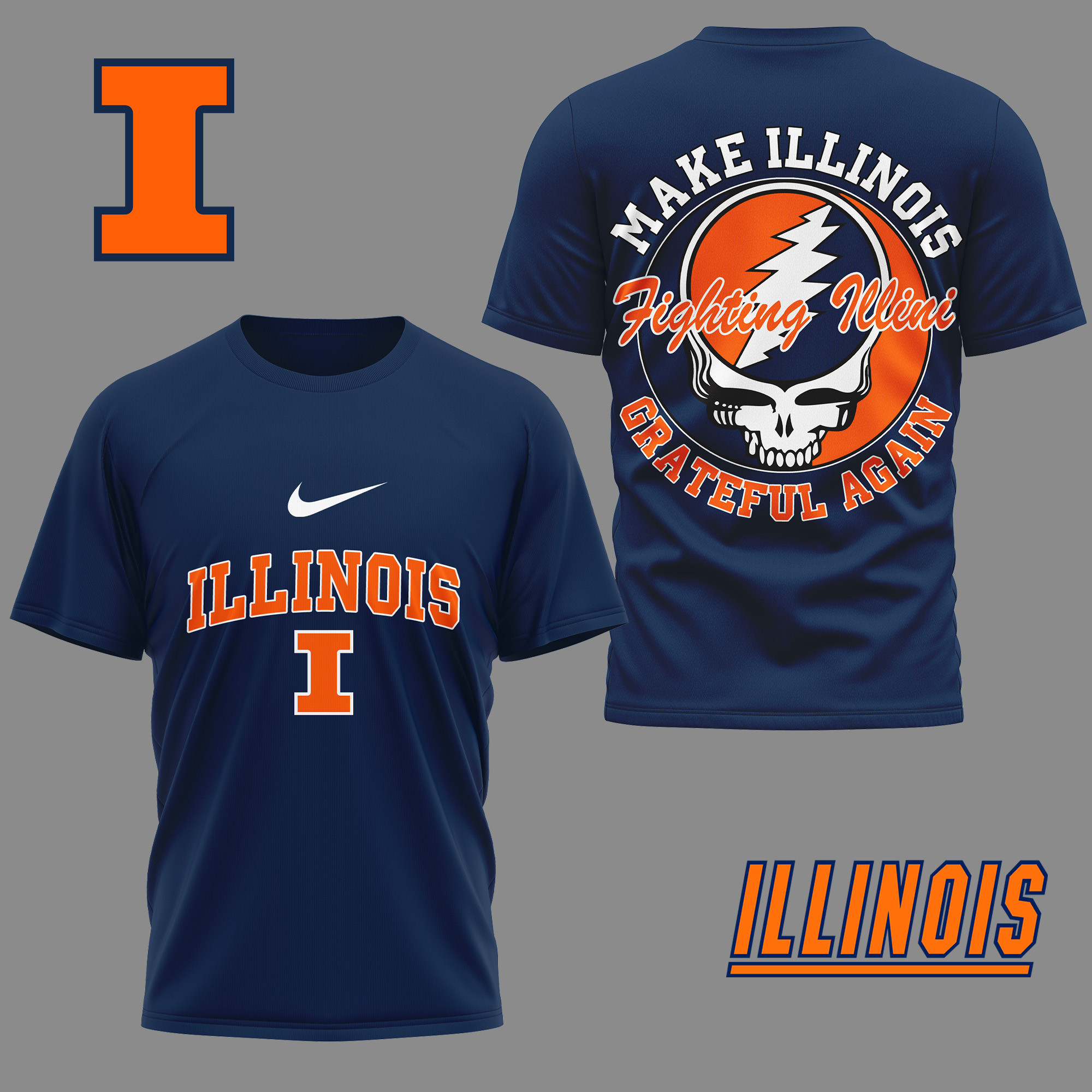 Illinois Fighting Illini Premium NCAA Grateful Game Day 3D Shirt TTH240515 - Image 3