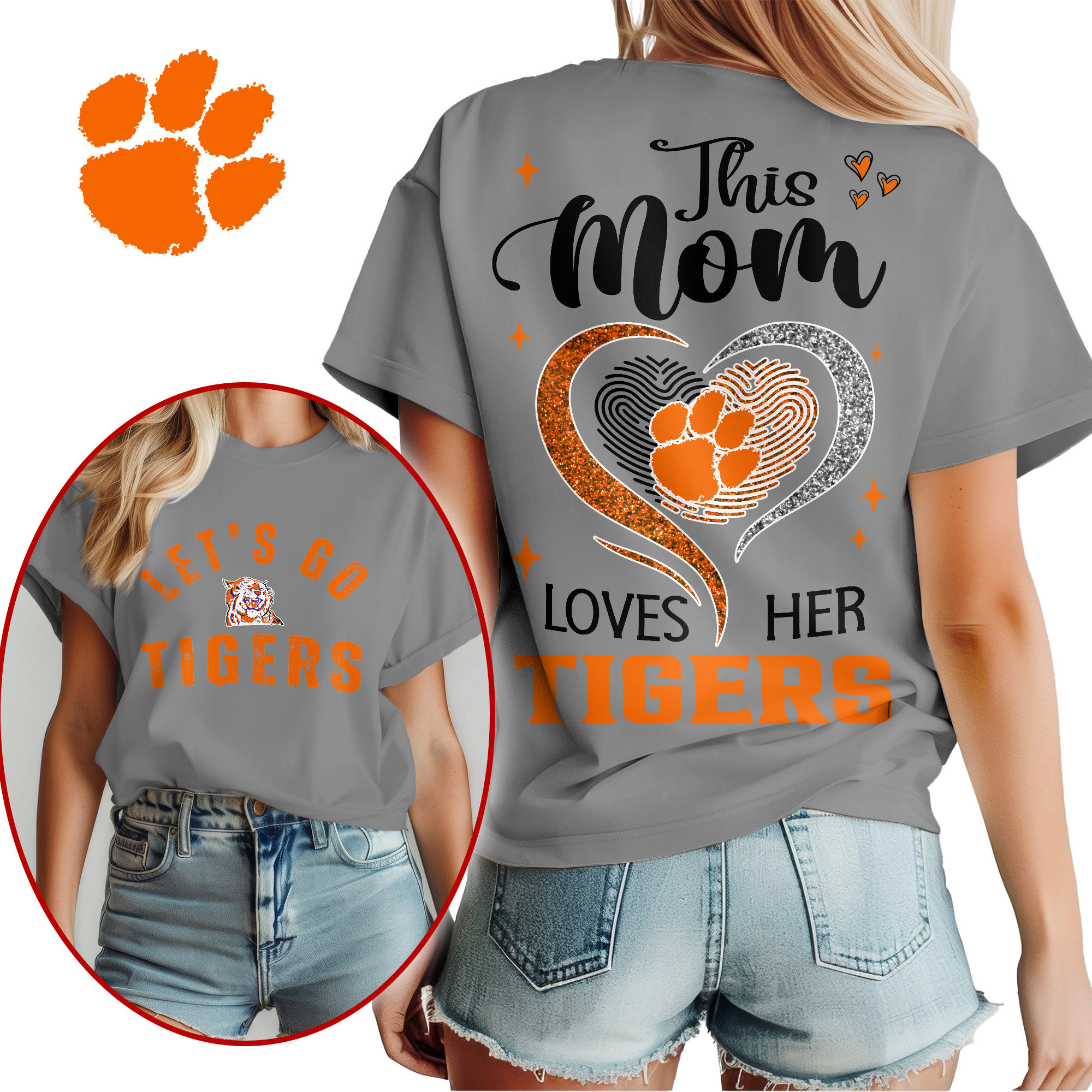 Clemson Tigers Premium NCAA Mom Love Women’s Shirt TTH240517 - Image 2