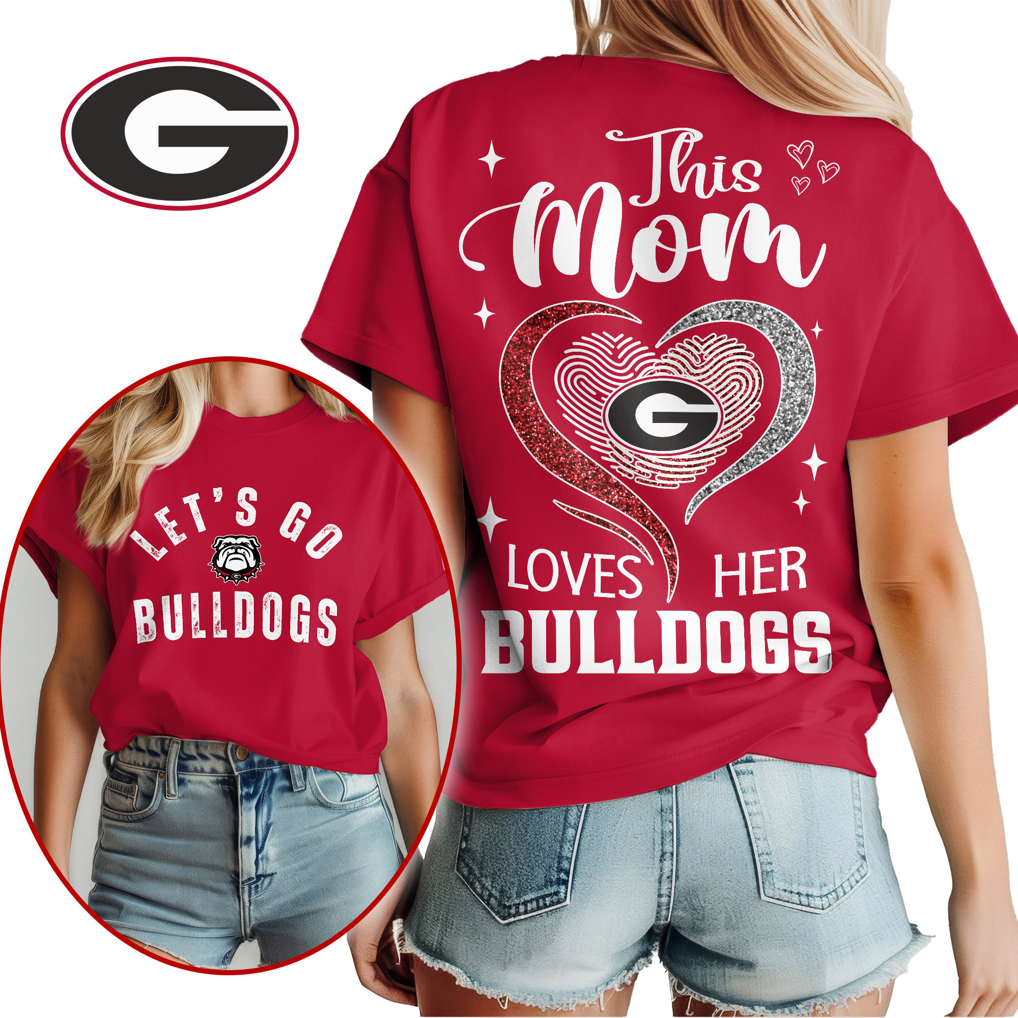 Georgia Bulldogs Premium NCAA Mom Love Women’s Shirt TTH240517 - Image 2